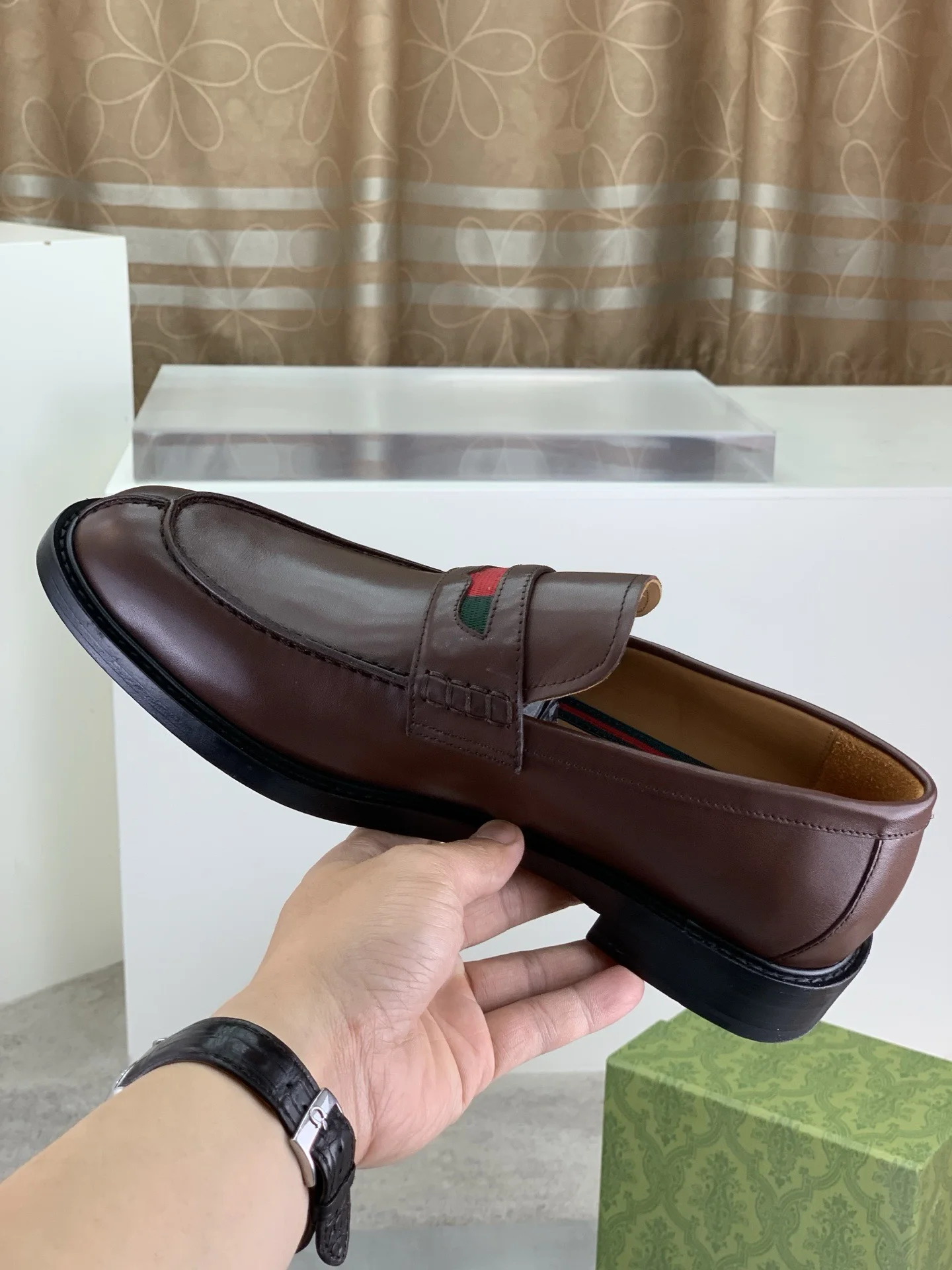 GUCCI Formal Shoes Calf Leather Brown-Black EU39-45 D80202609111069 - Image 7