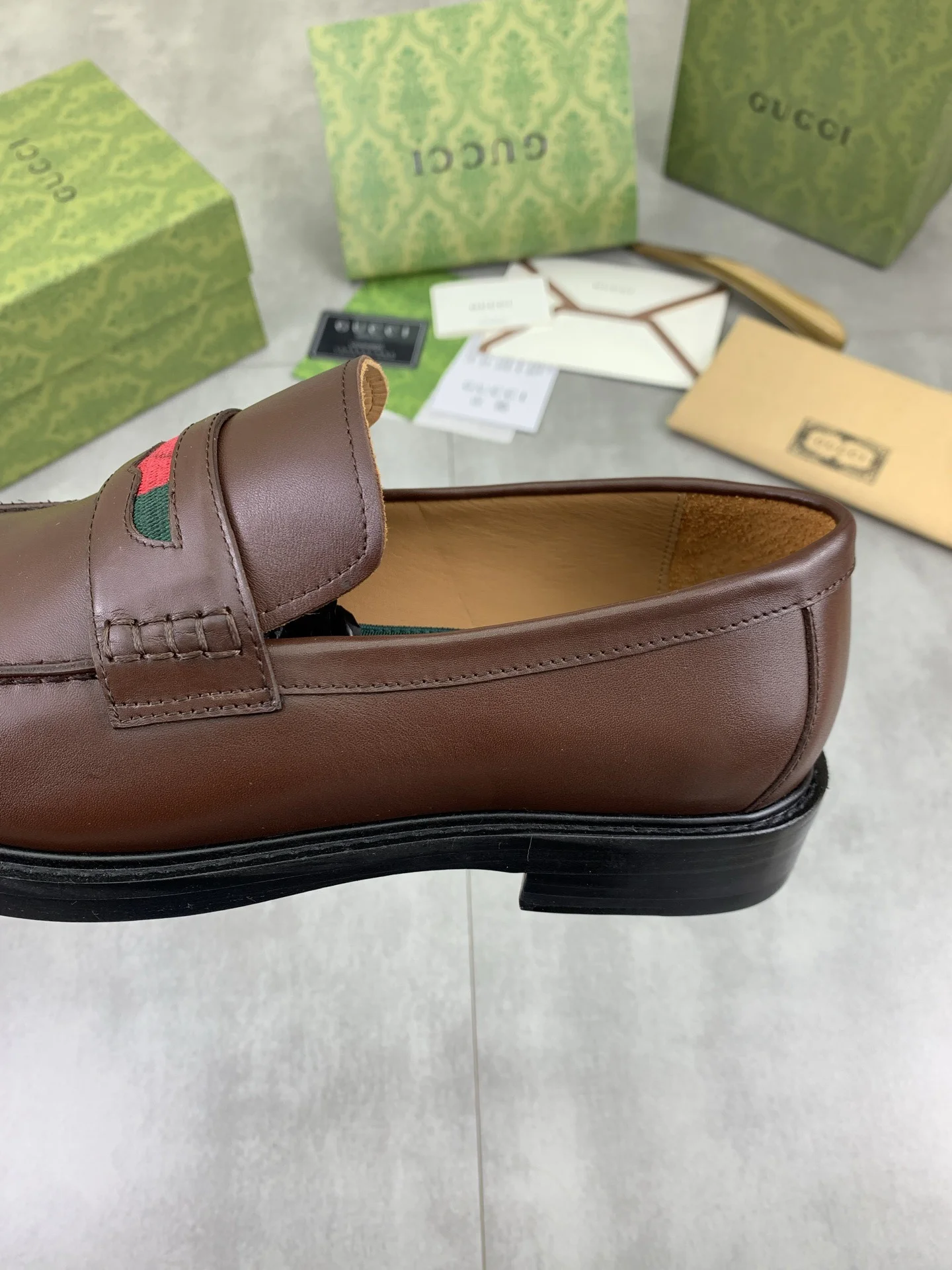 GUCCI Formal Shoes Calf Leather Brown-Black EU39-45 D80202609111069 - Image 8