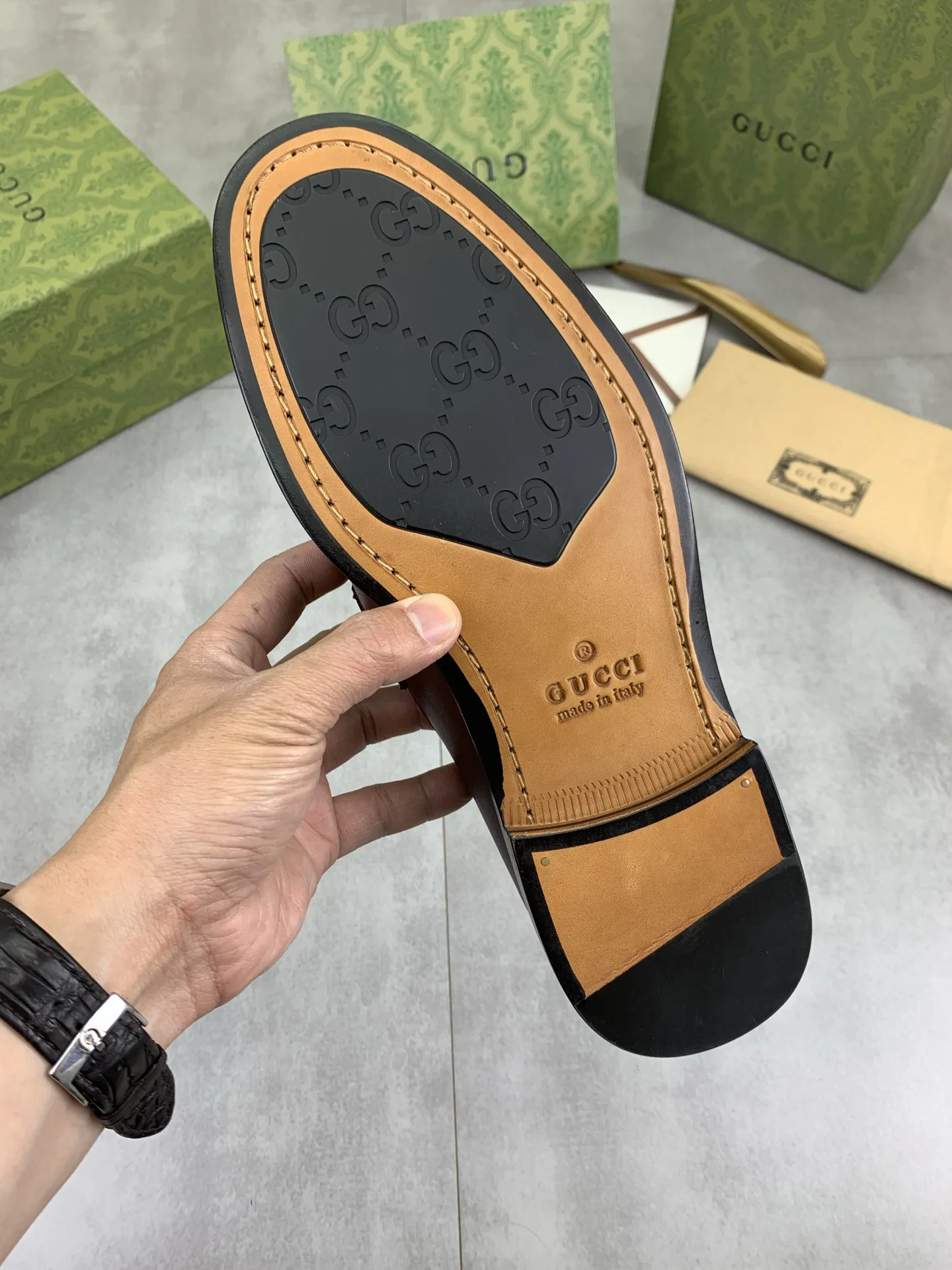 GUCCI Formal Shoes Calf Leather Brown-Black EU39-45 D80202609111069 - Image 9