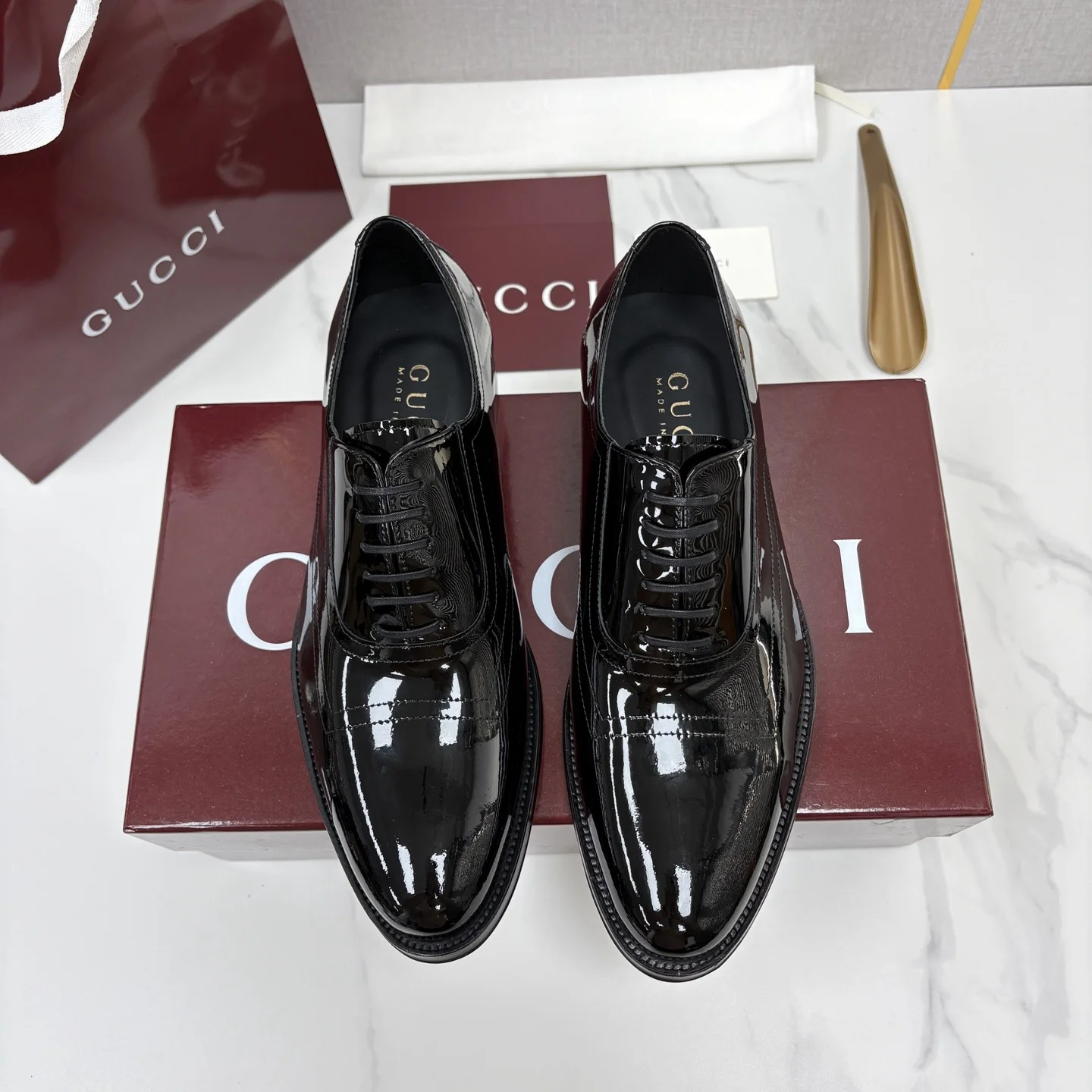 GUCCI Formal Shoes Calfskin Leather Black EU39-44 D40202609110964