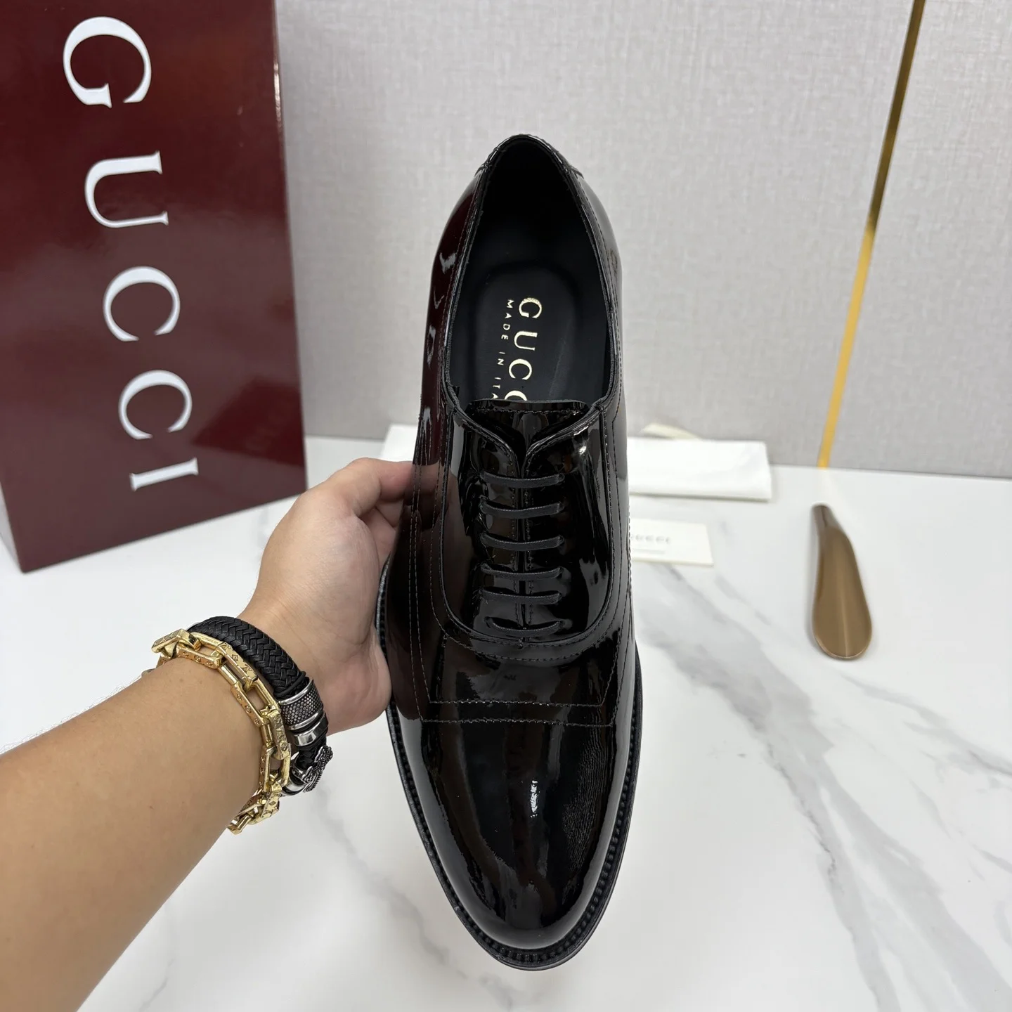 GUCCI Formal Shoes Calfskin Leather Black EU39-44 D40202609110964 - Image 5