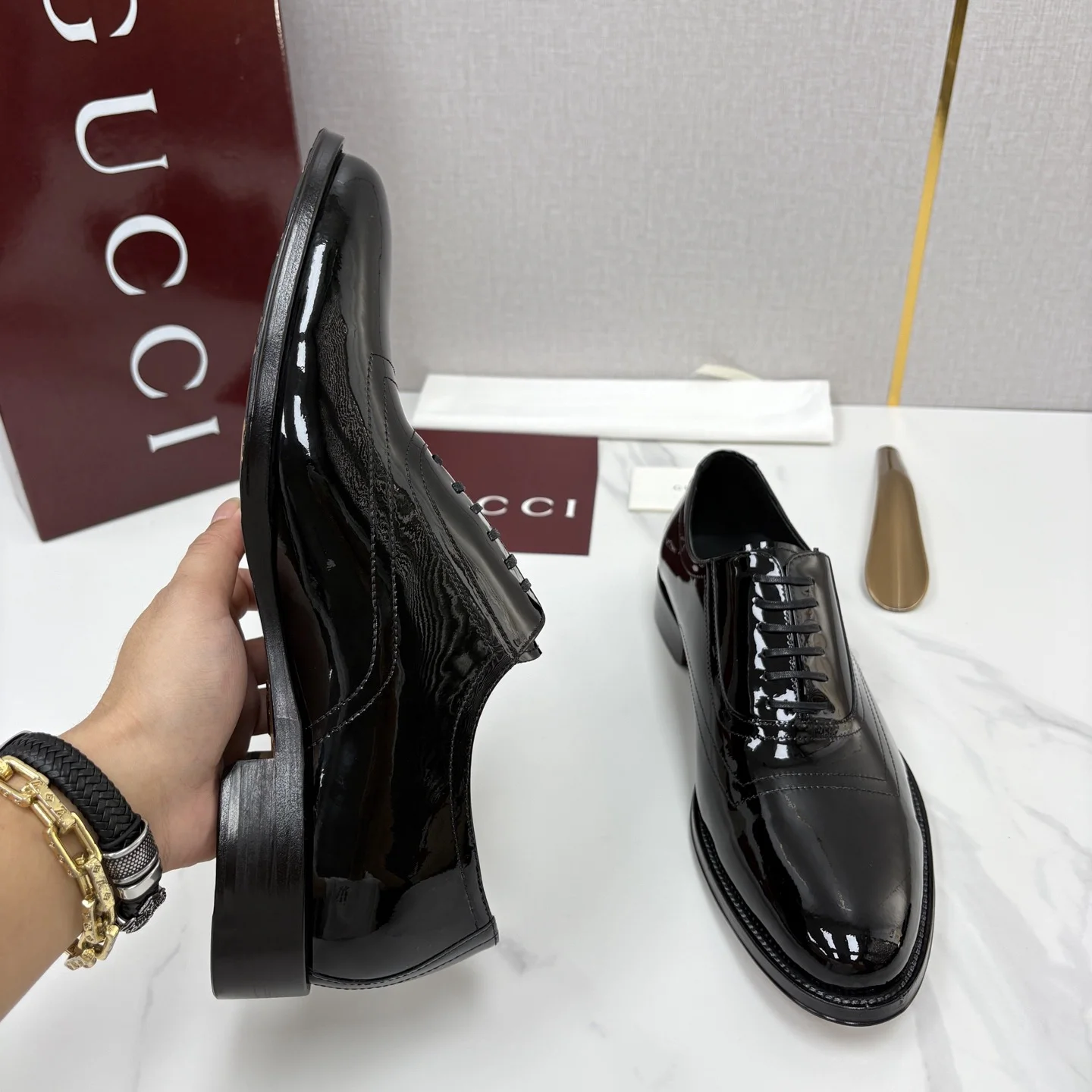 GUCCI Formal Shoes Calfskin Leather Black EU39-44 D40202609110964 - Image 6