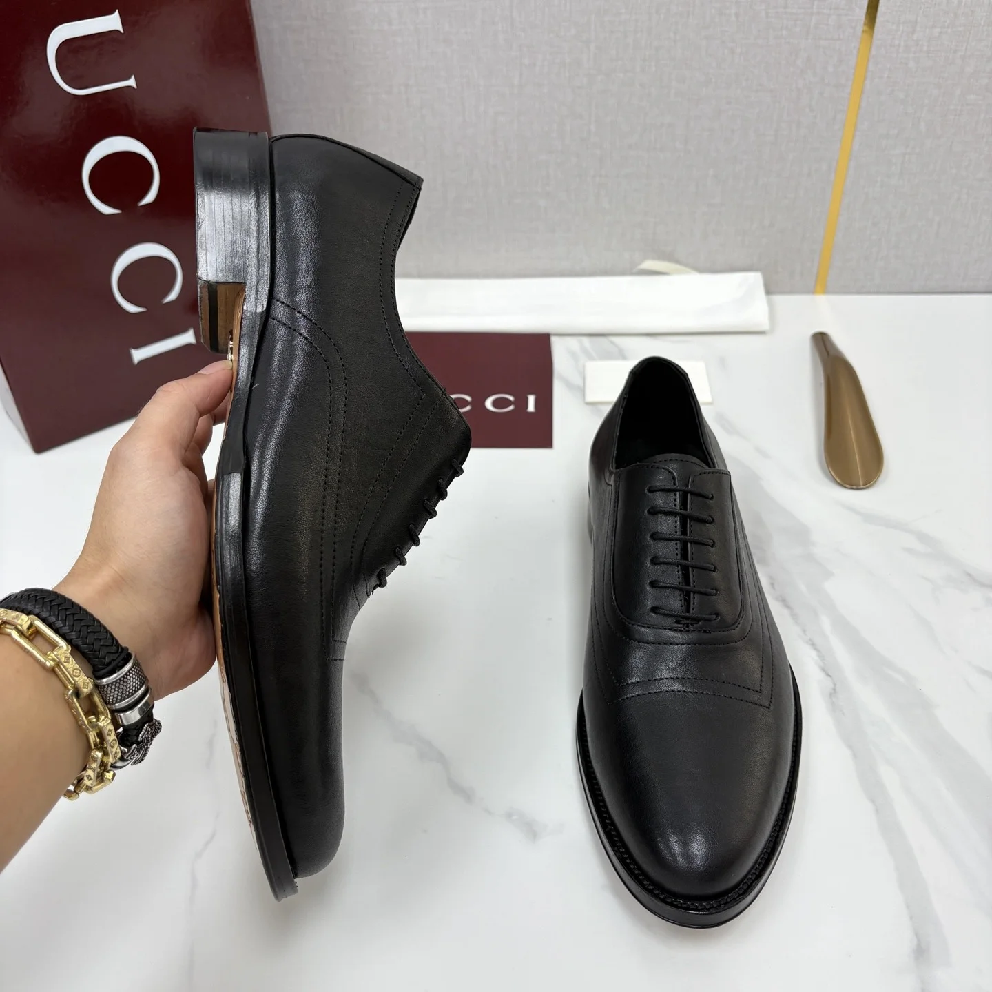 GUCCI Formal Shoes Leather Black EU39-44 D40202609110965 - Image 5