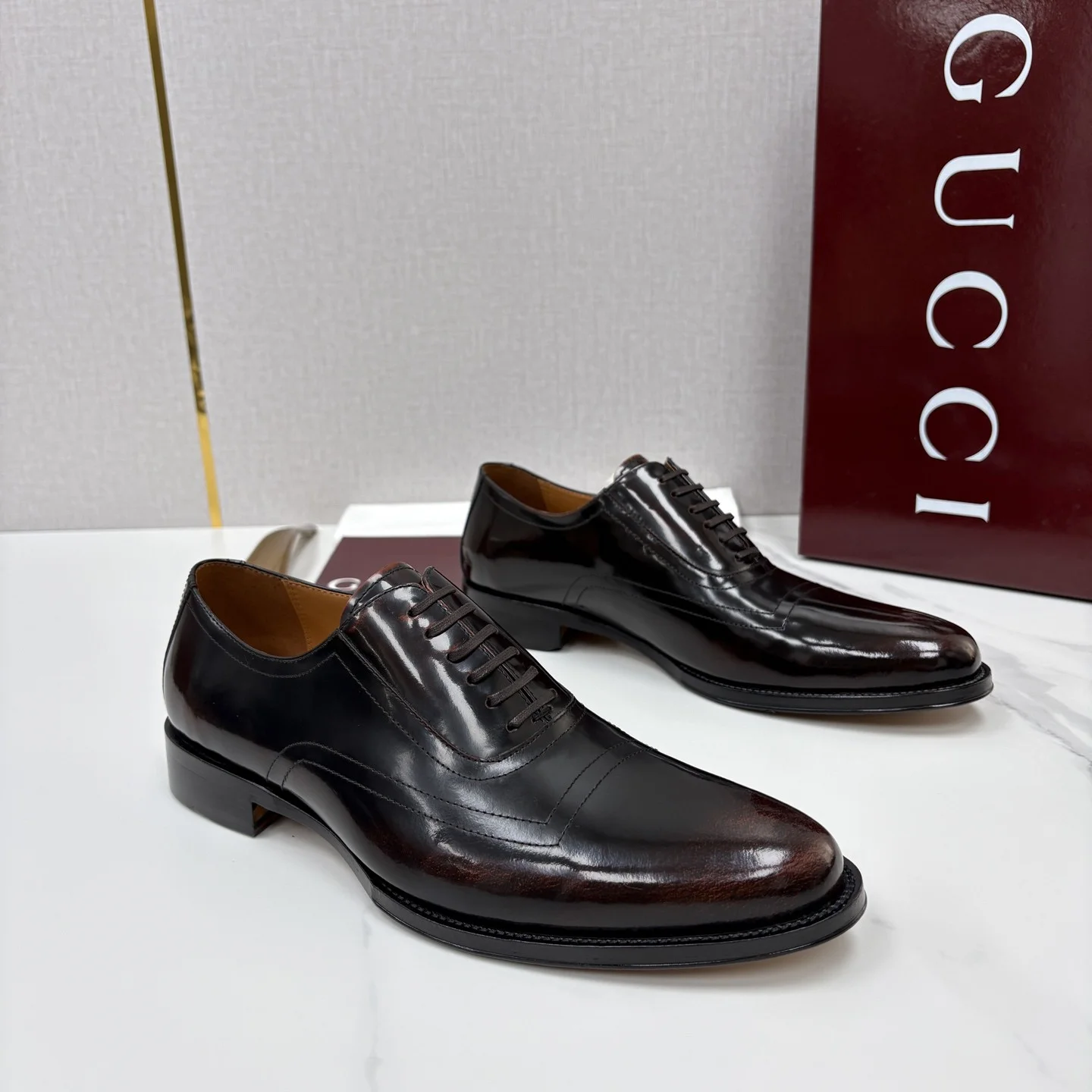 GUCCI Formal Shoes Leather Brown-Black EU39-44 D40202609110962 - Image 2