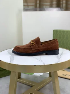 GUCCI Formal Shoes Leather Brown-Gold EU39-45 D80202609111071