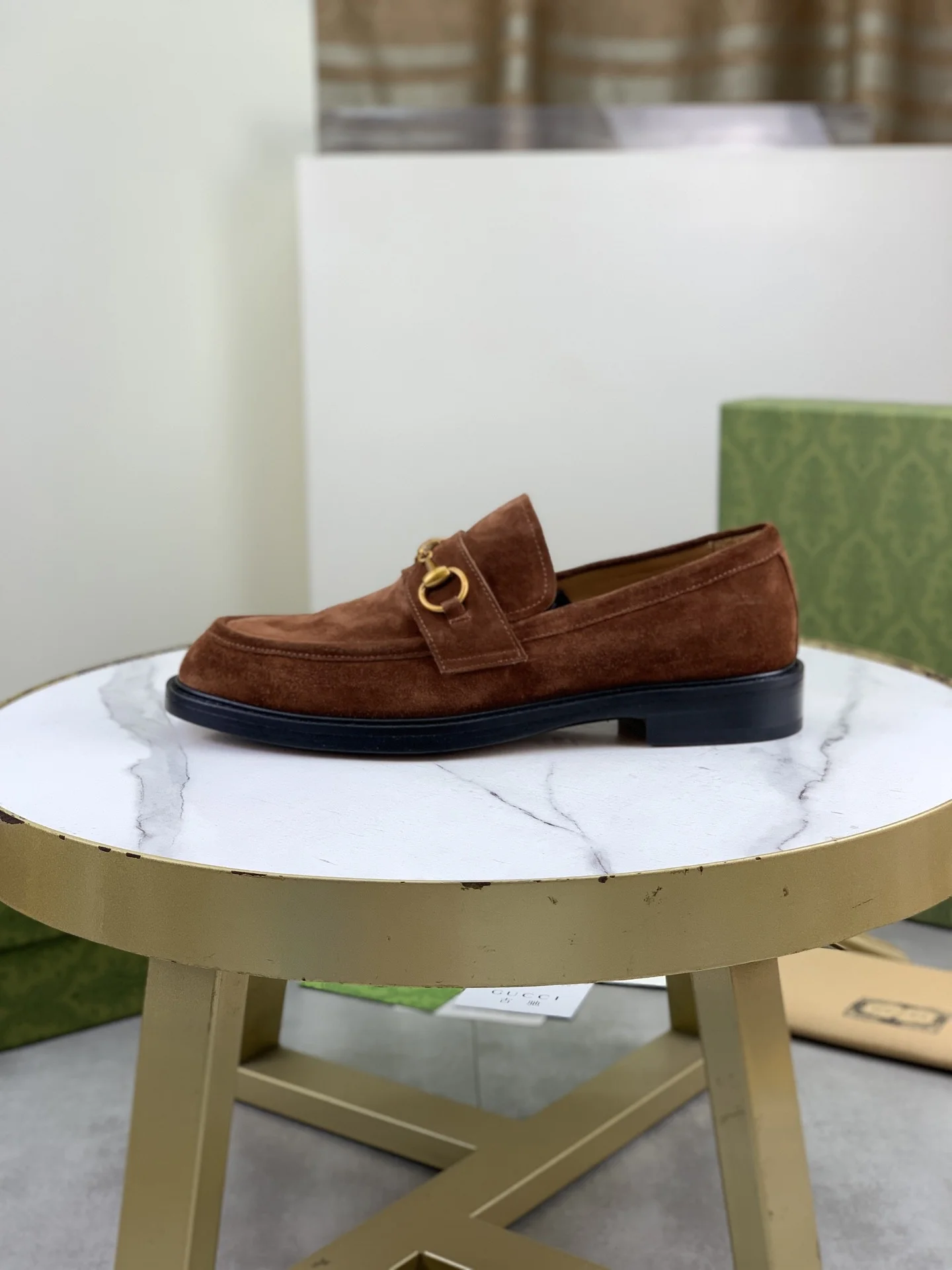 GUCCI Formal Shoes Leather Brown-Gold EU39-45 D80202609111071