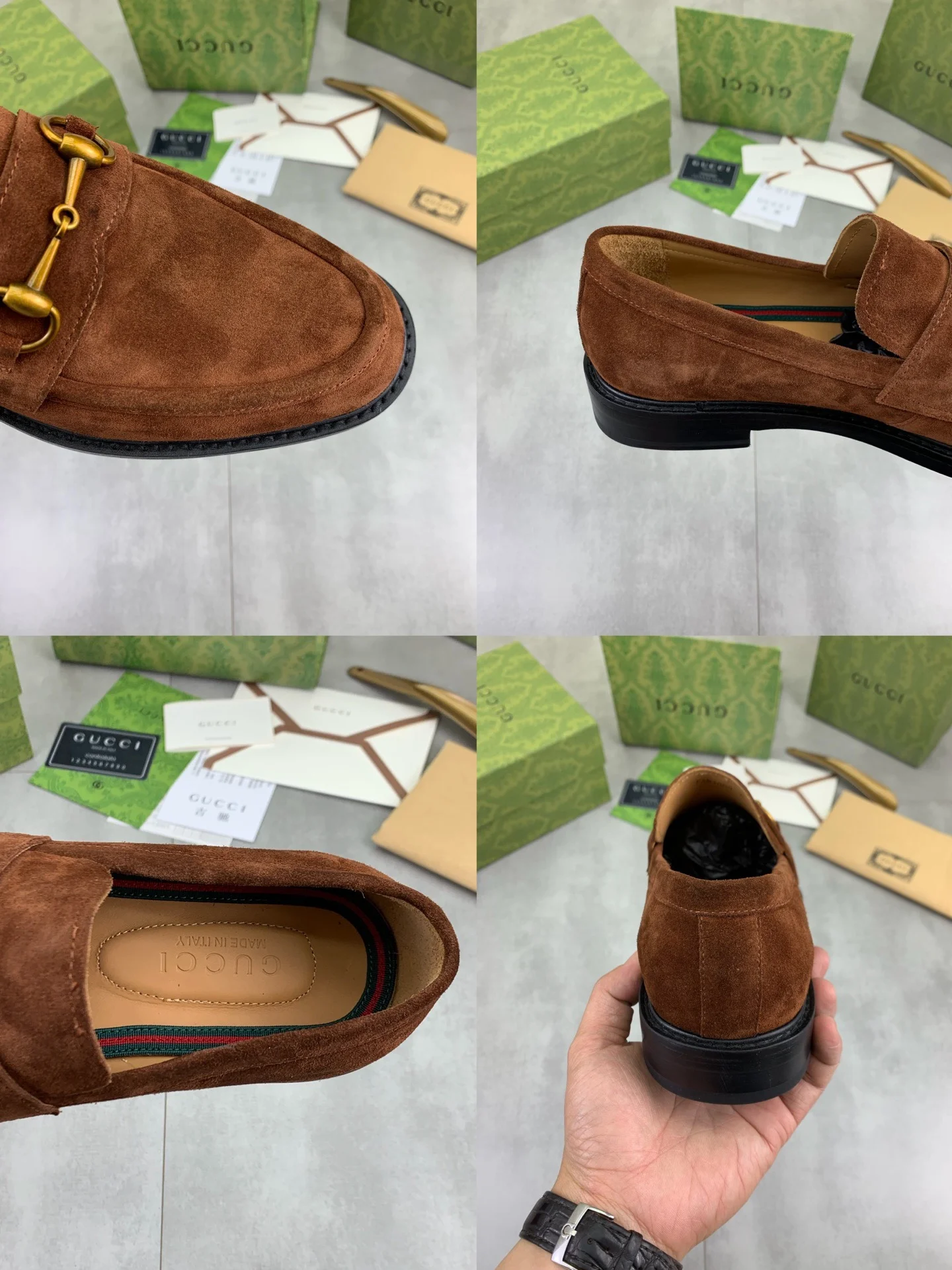 GUCCI Formal Shoes Leather Brown-Gold EU39-45 D80202609111071 - Image 10