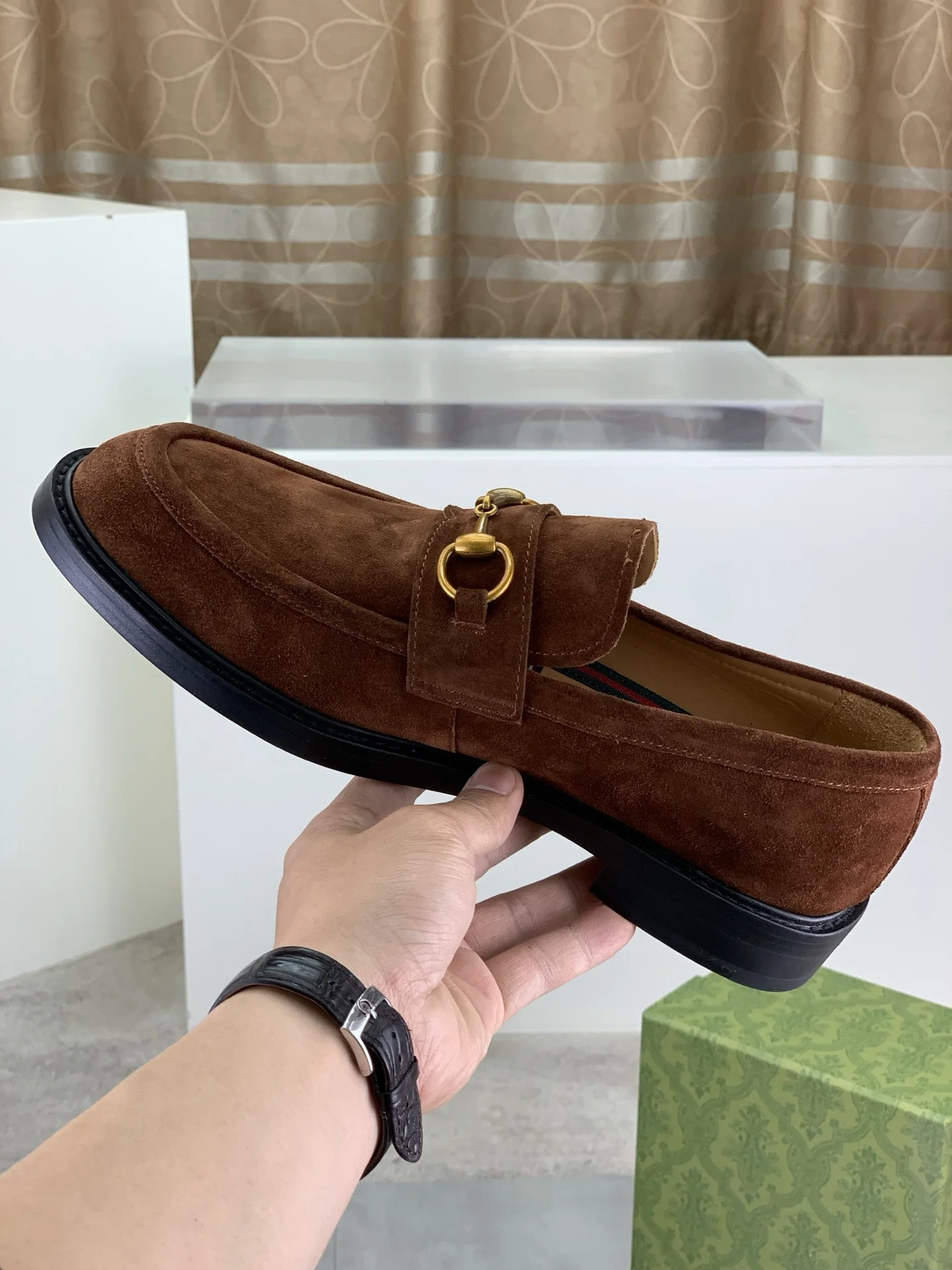 GUCCI Formal Shoes Leather Brown-Gold EU39-45 D80202609111071 - Image 7