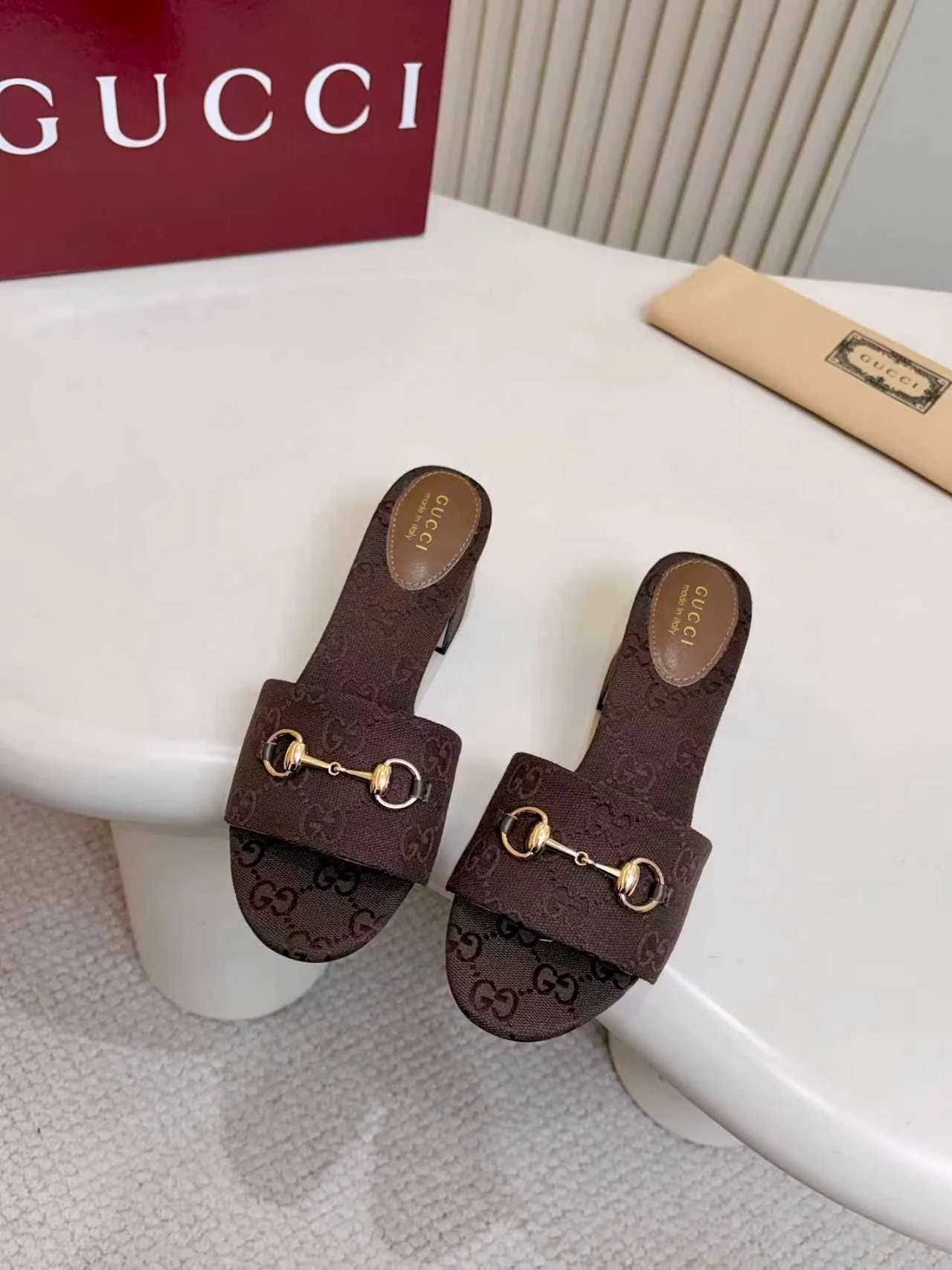 GUCCI Heels Brown-Gold A80202609111119 - Image 4