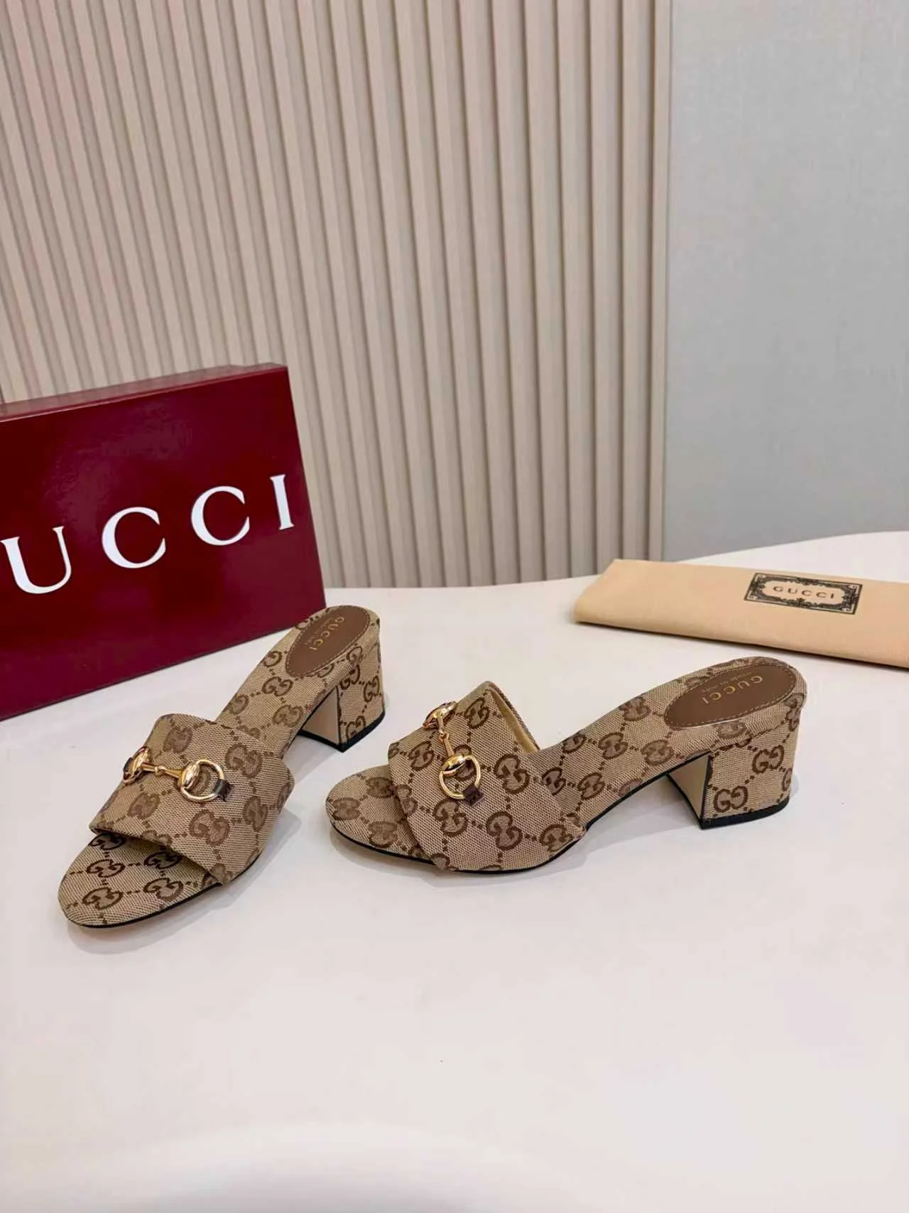 GUCCI Mules Brown-Gold A80202609111123 - Image 2