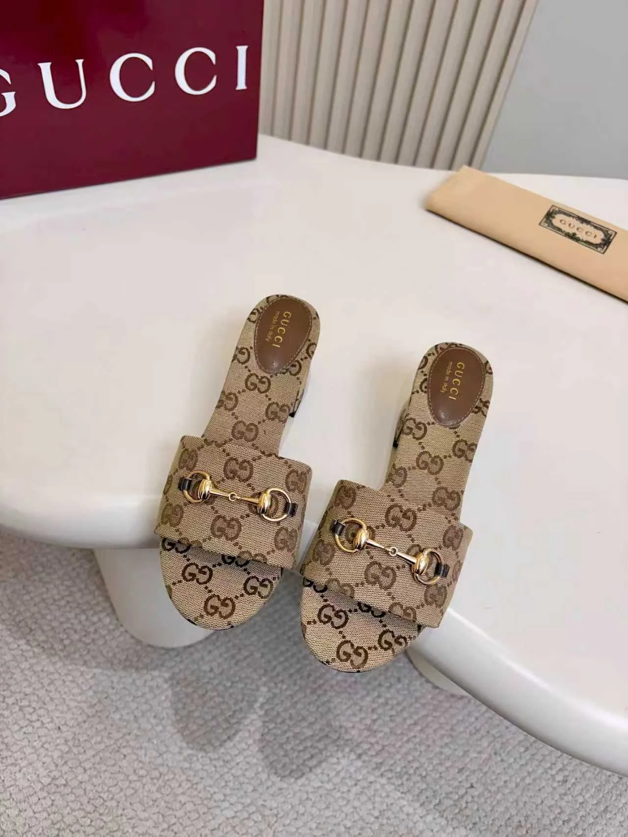 GUCCI Mules Brown-Gold A80202609111123 - Image 5