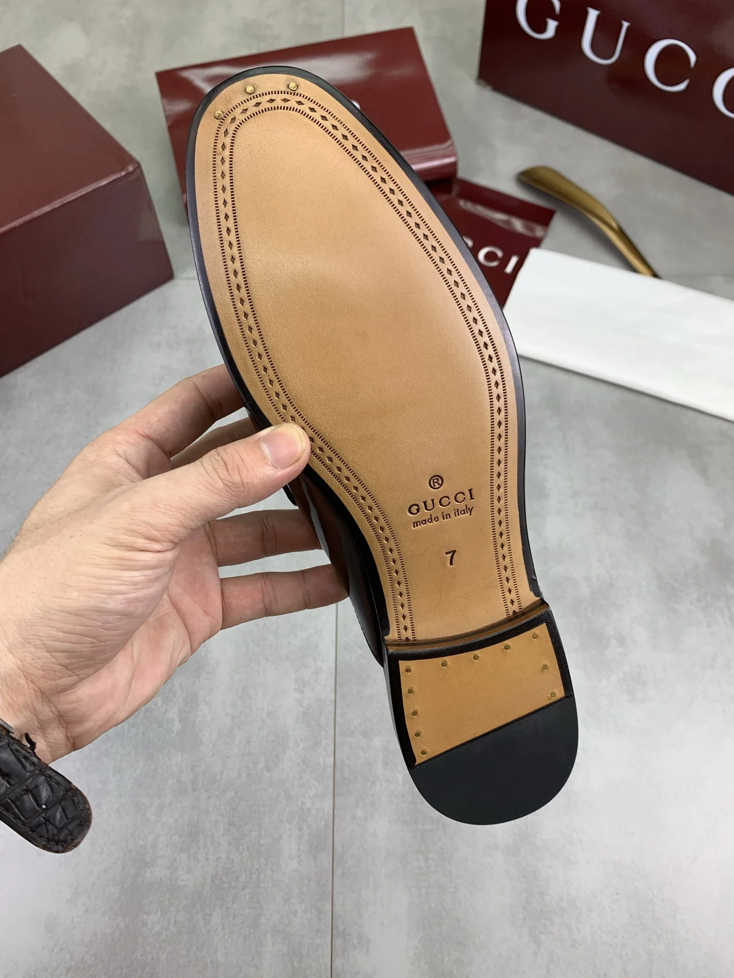 GUCCI Mules Brown-Gold D20202609110991 - Image 8