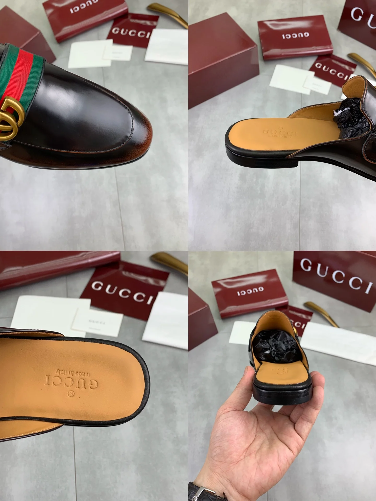 GUCCI Mules Brown-Gold D20202609110991 - Image 9
