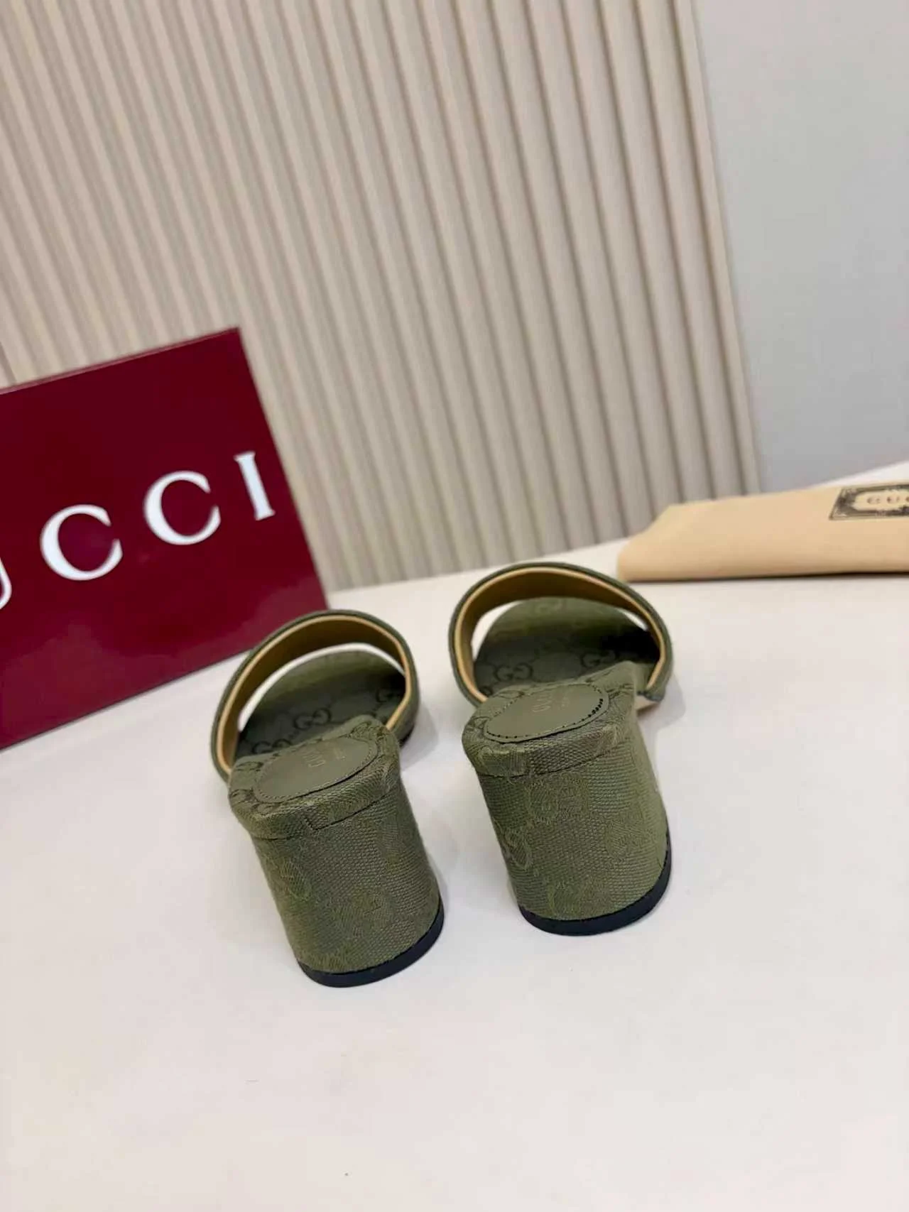 GUCCI Mules Leather Green-Gold EU35-43 A80202609111120 - Image 7