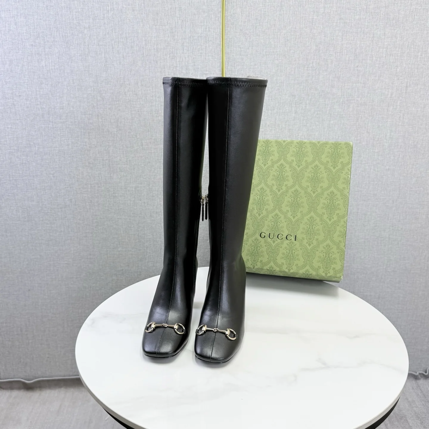 GUCCI Mules Patent Leather Black-Gold EU35-39 D00202609110618 - Image 3