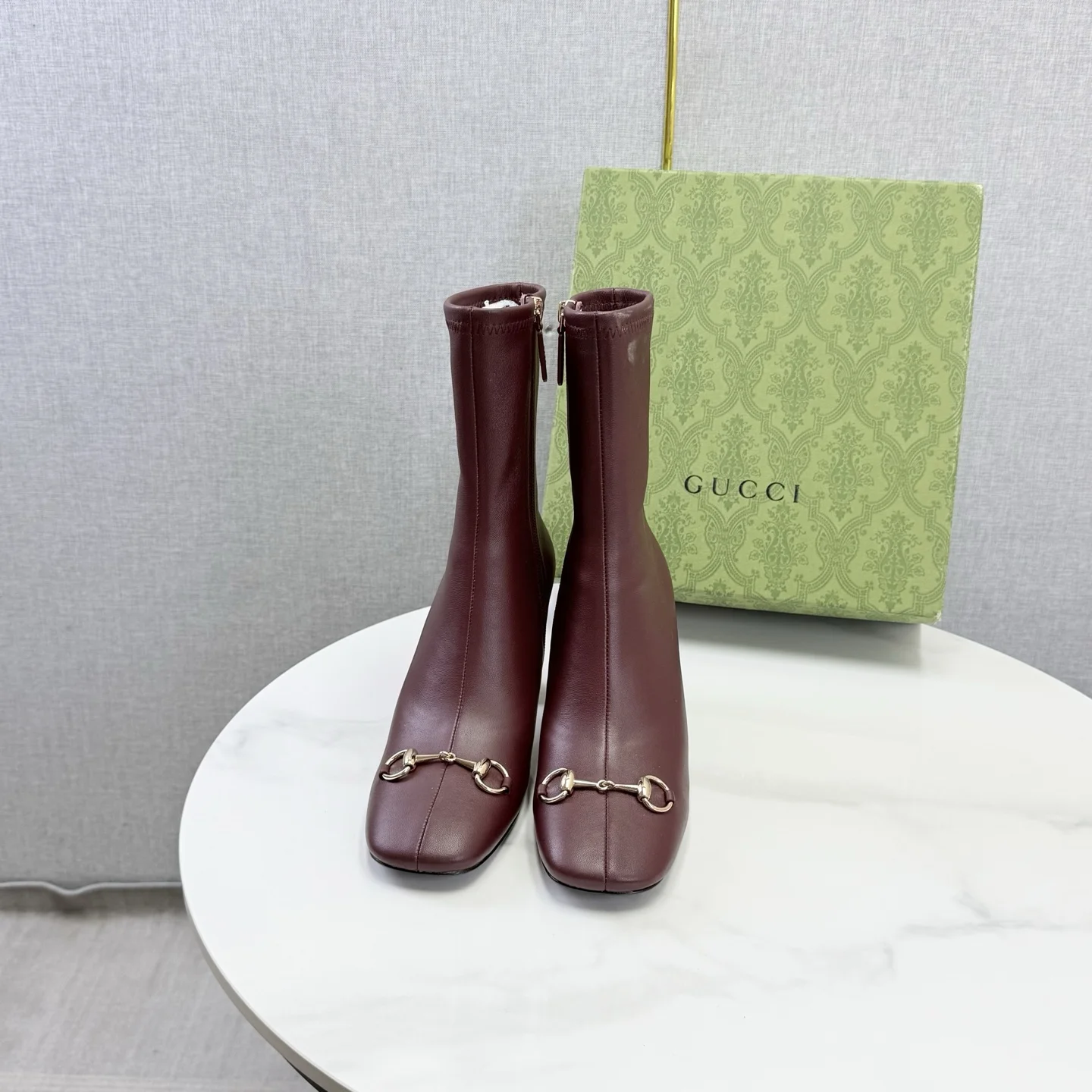 GUCCI Mules Patent Leather Brown-Gold EU35-39 C90202609110605 - Image 3
