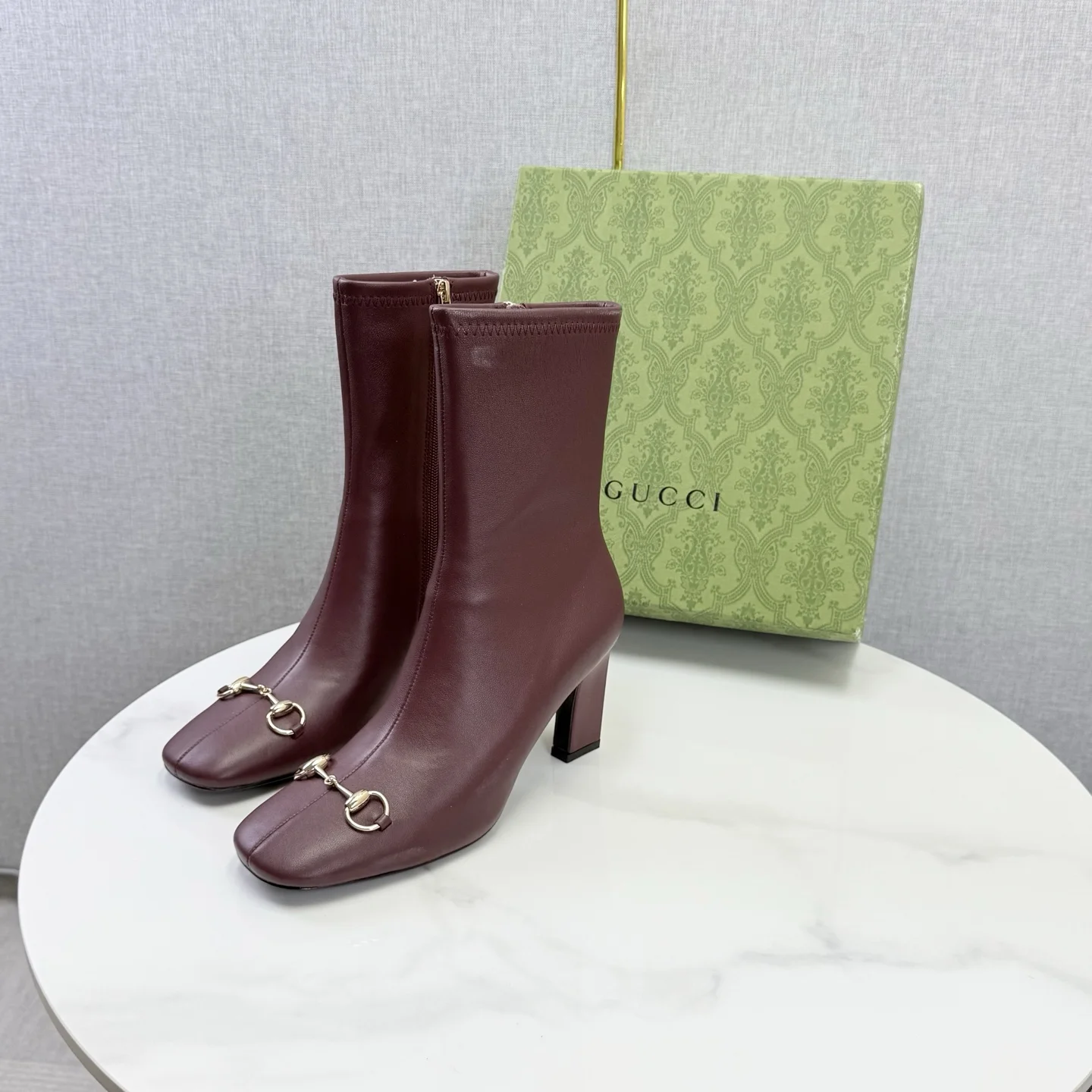 GUCCI Mules Patent Leather Brown-Gold EU35-39 C90202609110605 - Image 4