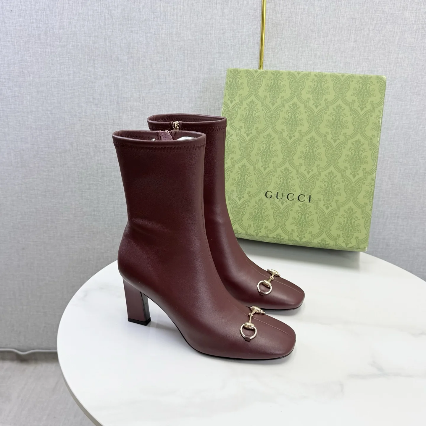 GUCCI Mules Patent Leather Brown-Gold EU35-39 C90202609110605 - Image 5