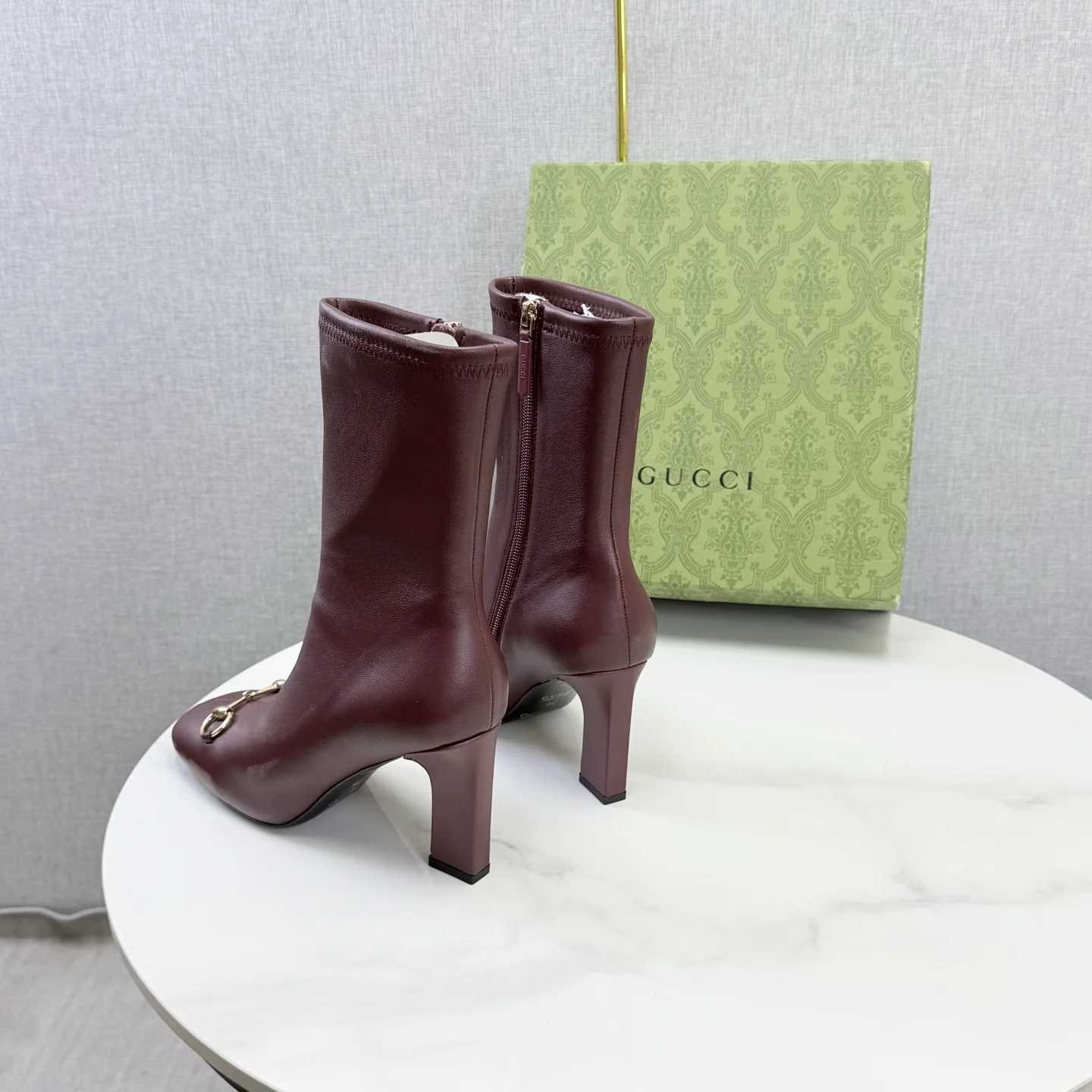 GUCCI Mules Patent Leather Brown-Gold EU35-39 C90202609110605 - Image 6