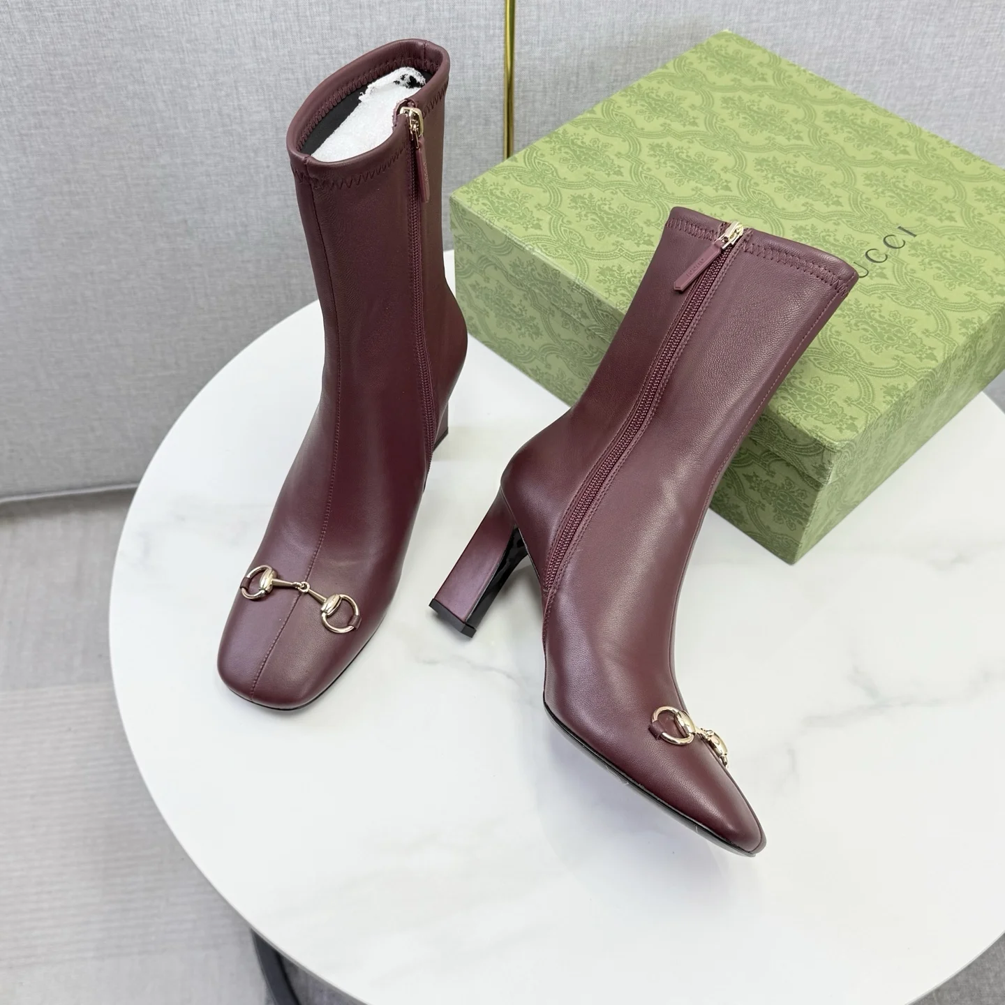 GUCCI Mules Patent Leather Brown-Gold EU35-39 C90202609110605 - Image 8