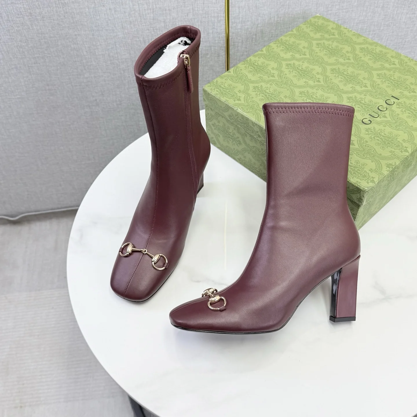 GUCCI Mules Patent Leather Brown-Gold EU35-39 C90202609110605 - Image 9
