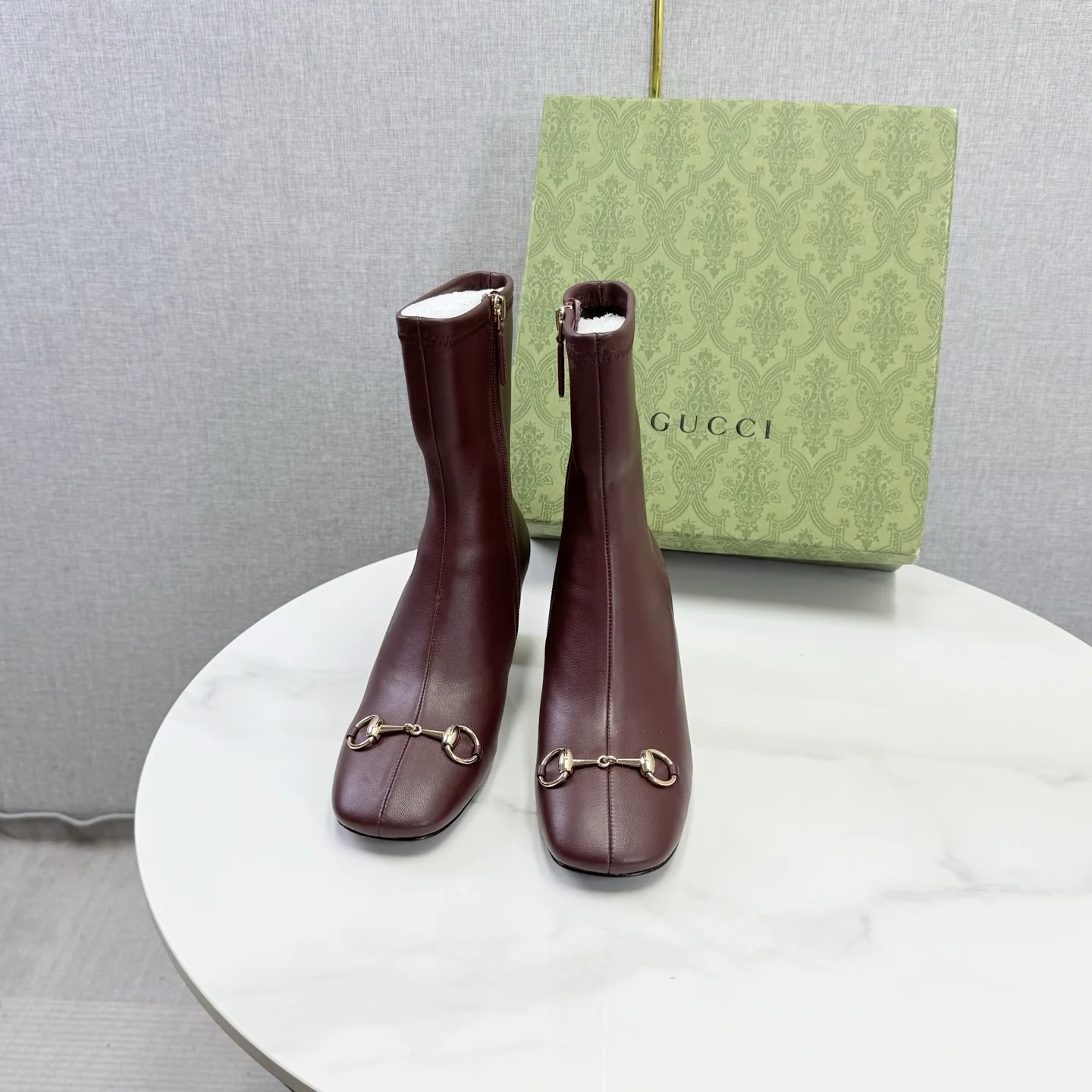GUCCI Mules Patent Leather Brown-Gold EU35-42 C90202609110606 - Image 3