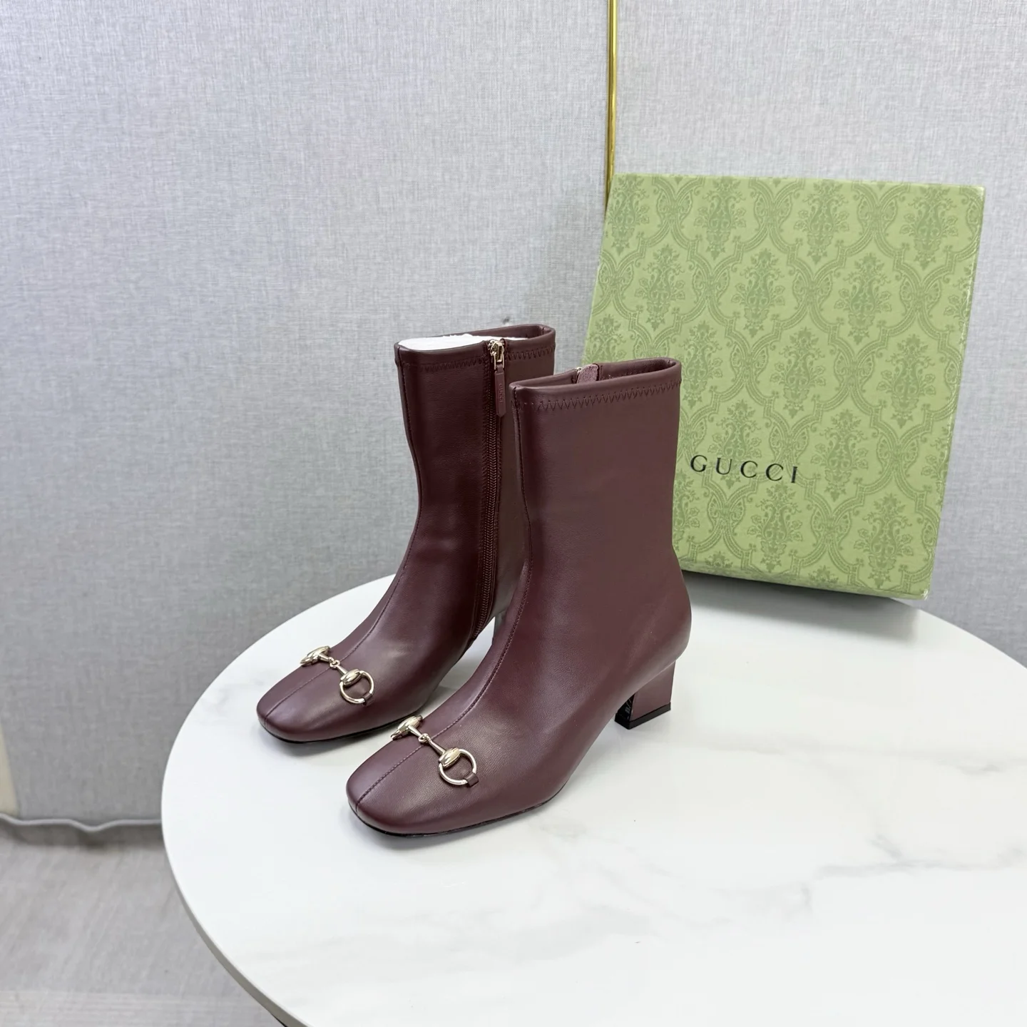 GUCCI Mules Patent Leather Brown-Gold EU35-42 C90202609110606 - Image 4