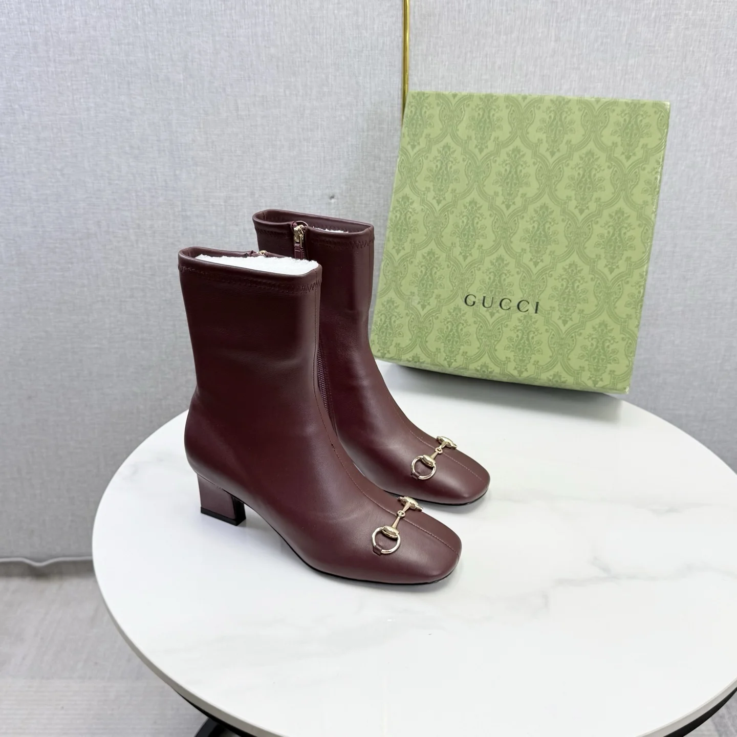 GUCCI Mules Patent Leather Brown-Gold EU35-42 C90202609110606 - Image 5