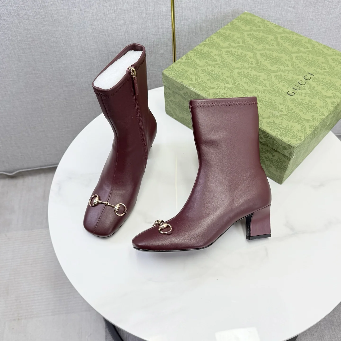 GUCCI Mules Patent Leather Brown-Gold EU35-42 C90202609110606 - Image 9