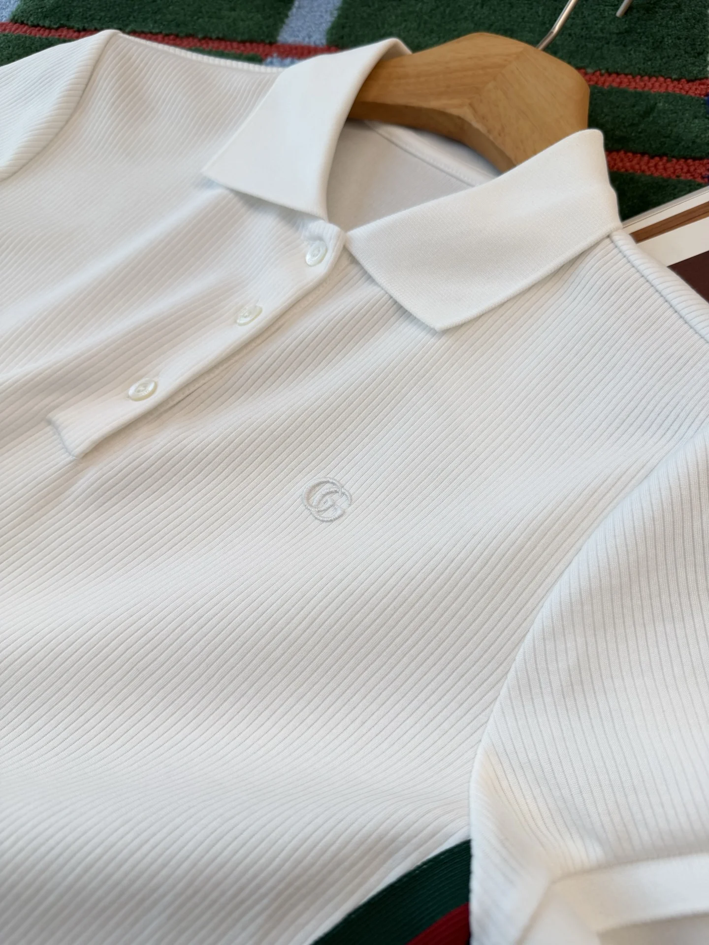 GUCCI Polos White-Green-Red S-M-L B15202609060675 - Image 3