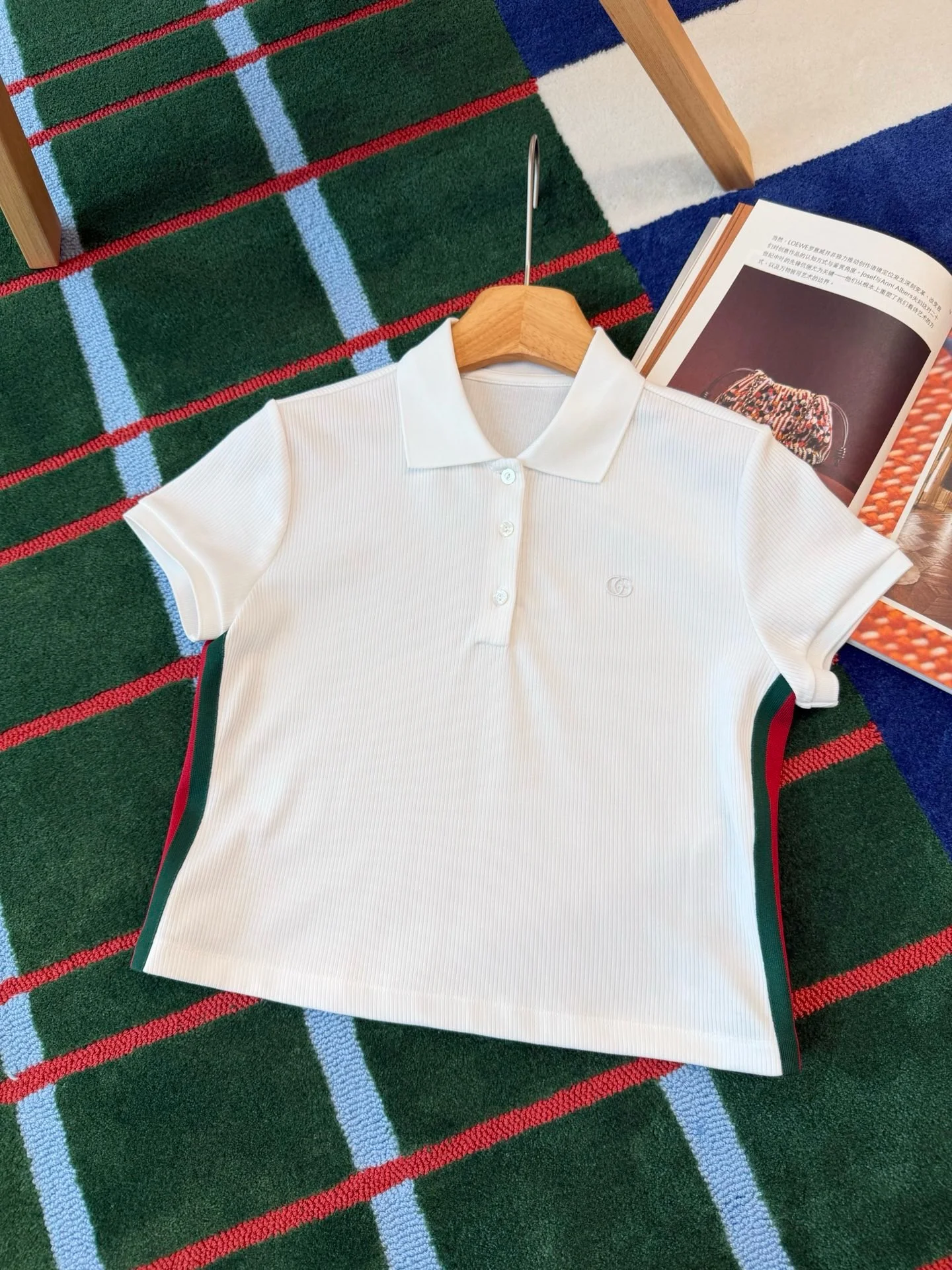 GUCCI Polos White-Green-Red S-M-L B15202609060675 - Image 9