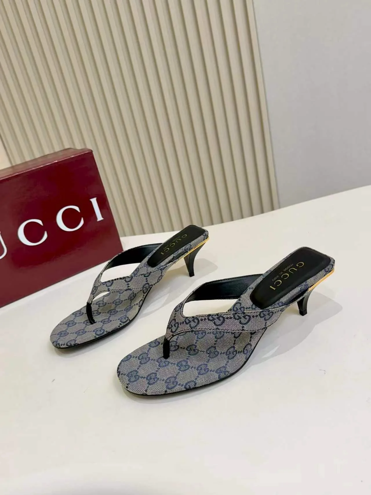 GUCCI Sandals Leather Sole Blue-Black EU35-43 A80202609111128 - Image 2
