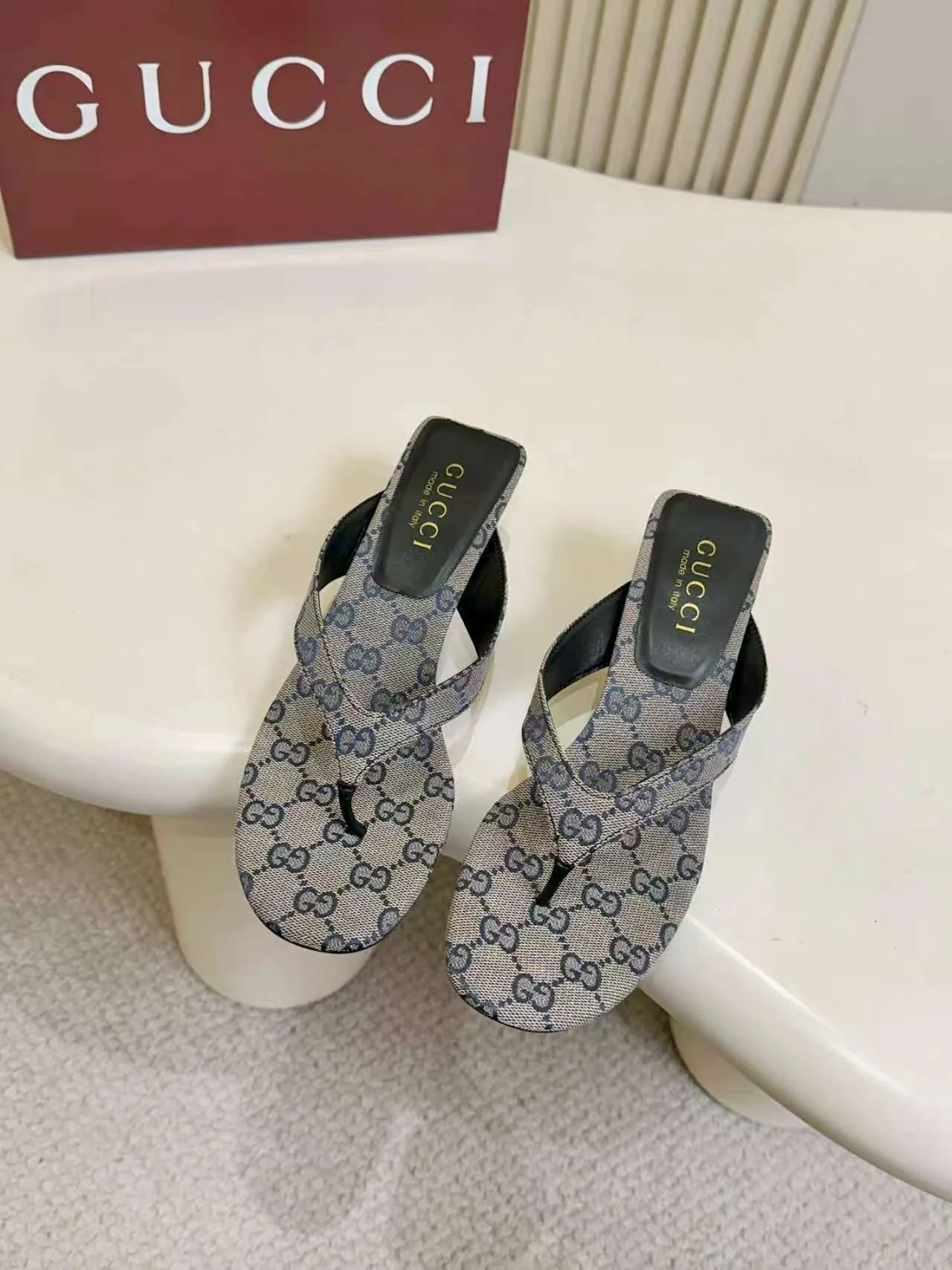 GUCCI Sandals Leather Sole Blue-Black EU35-43 A80202609111128 - Image 3
