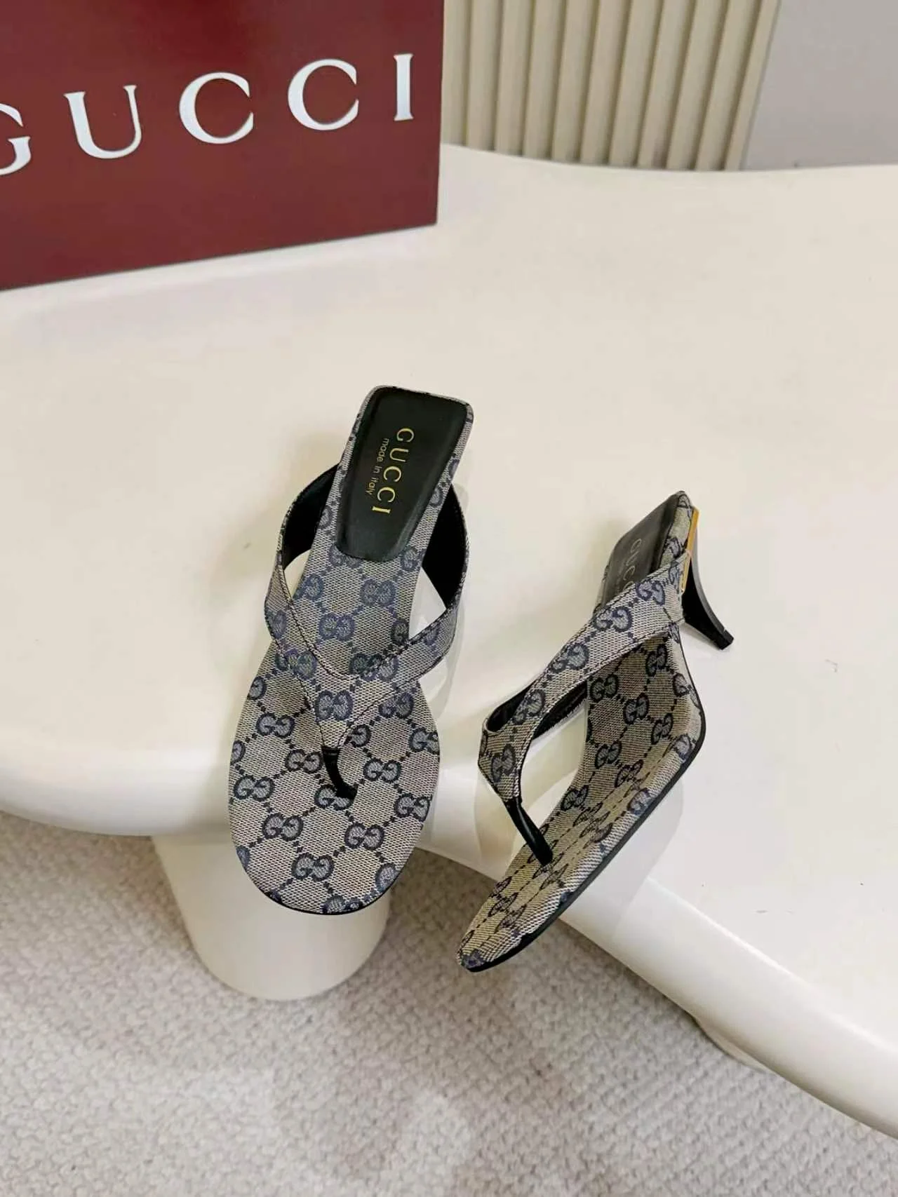 GUCCI Sandals Leather Sole Blue-Black EU35-43 A80202609111128 - Image 4
