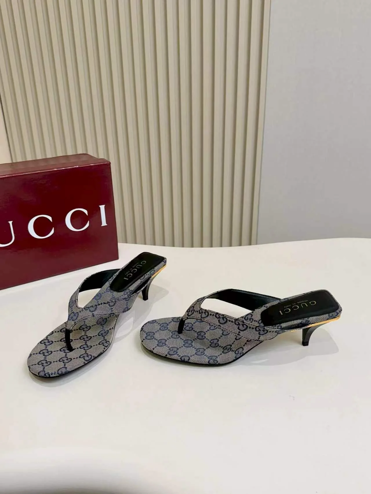 GUCCI Sandals Leather Sole Blue-Black EU35-43 A80202609111128 - Image 5