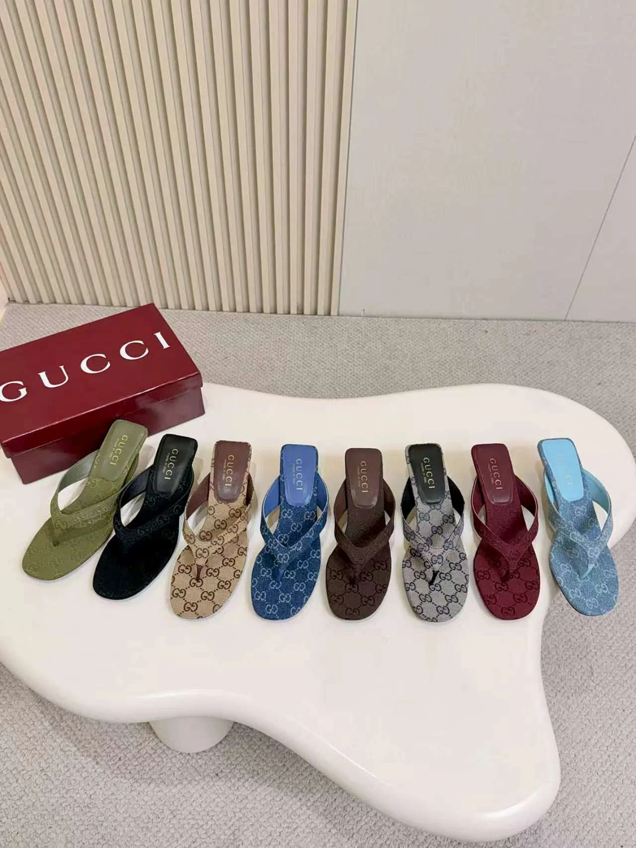 GUCCI Sandals Leather Sole Blue-Black EU35-43 A80202609111128 - Image 8