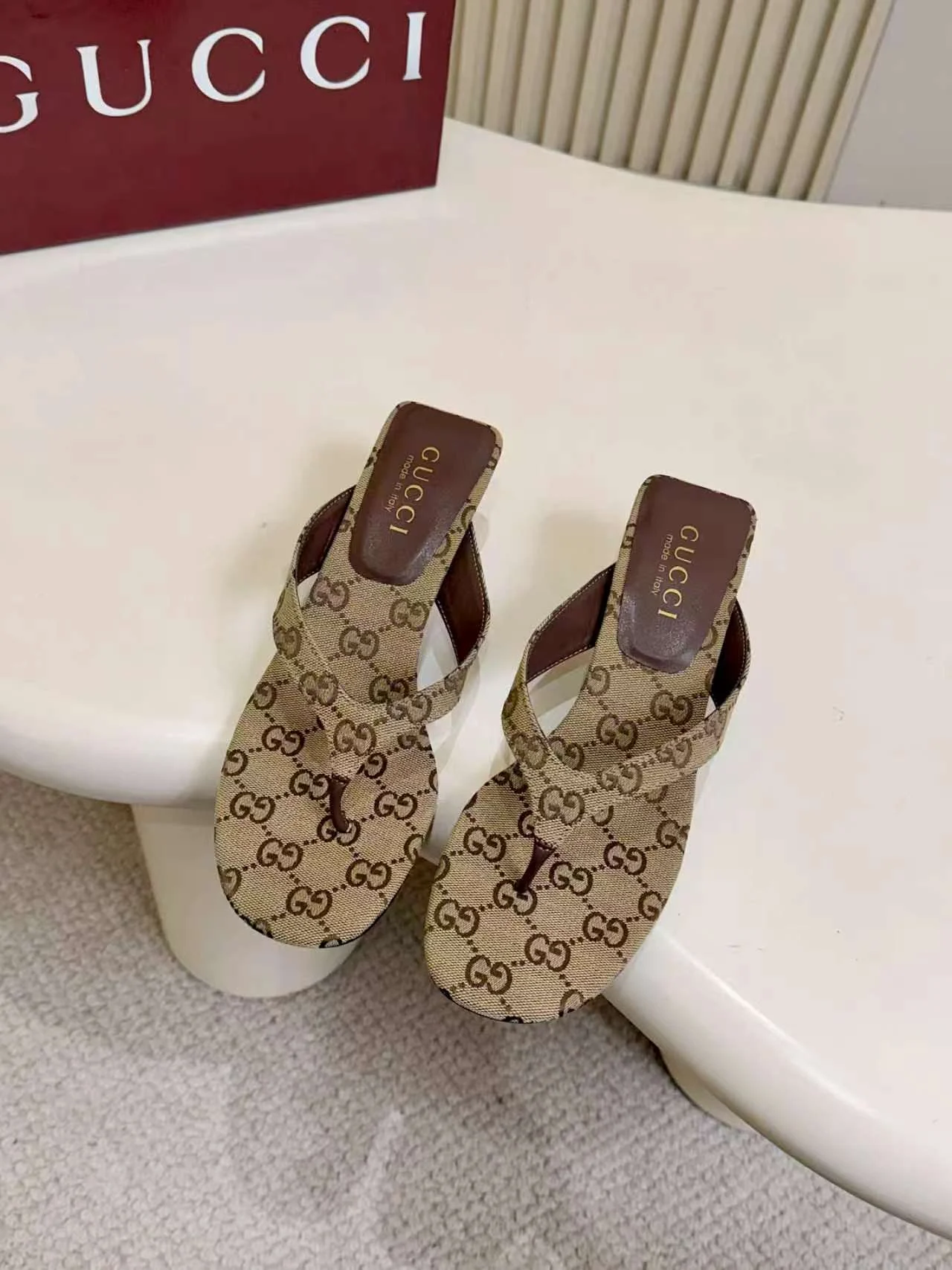 GUCCI Sandals Leather Sole Brown-Gold EU35-43 A80202609111133 - Image 2