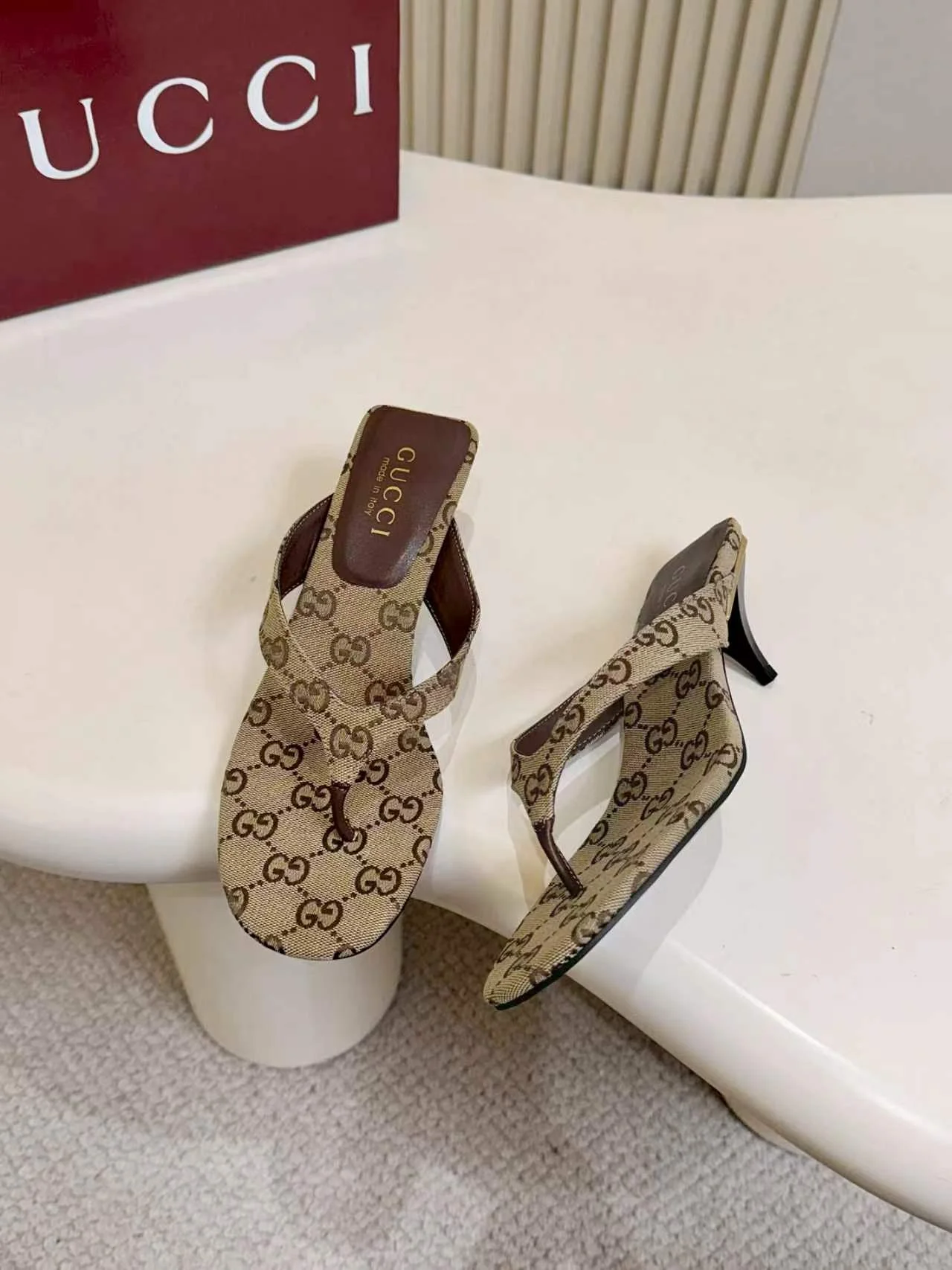GUCCI Sandals Leather Sole Brown-Gold EU35-43 A80202609111133 - Image 3