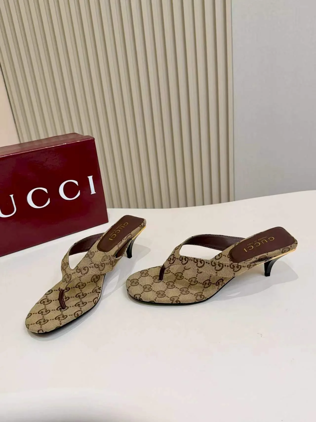 GUCCI Sandals Leather Sole Brown-Gold EU35-43 A80202609111133 - Image 5