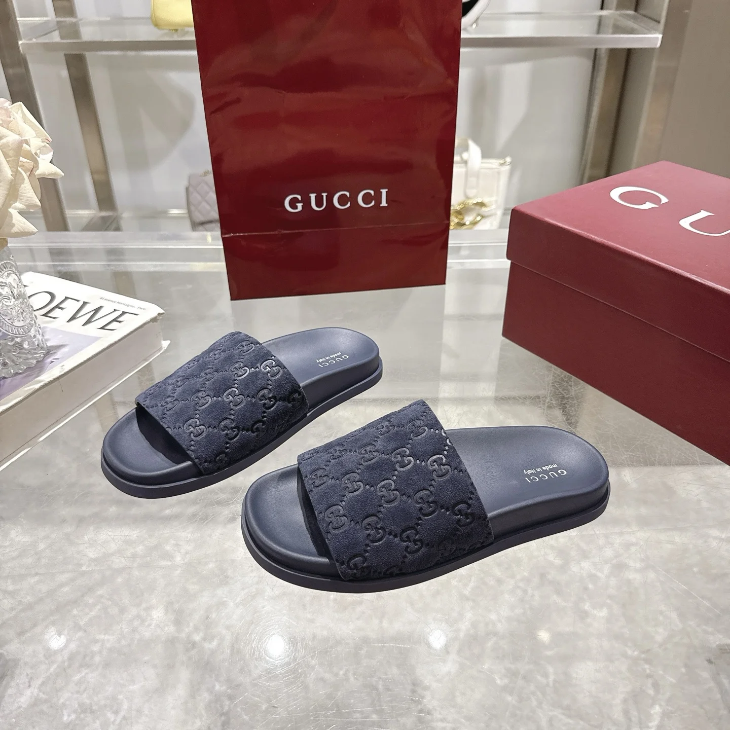GUCCI Sandals Suede Leather Blue EU36-47 A70202609111829 - Image 3