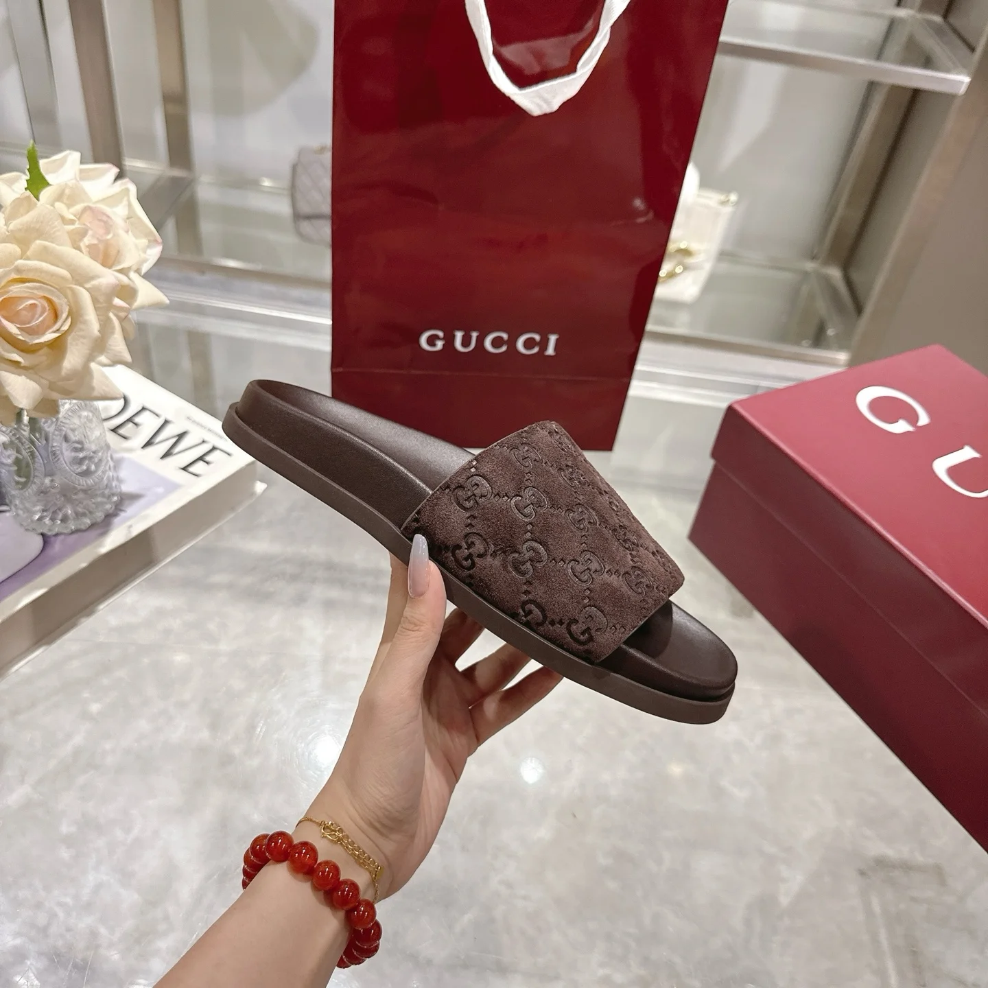 GUCCI Sandals Suede Leather Brown EU36-47 A70202609111826 - Image 6