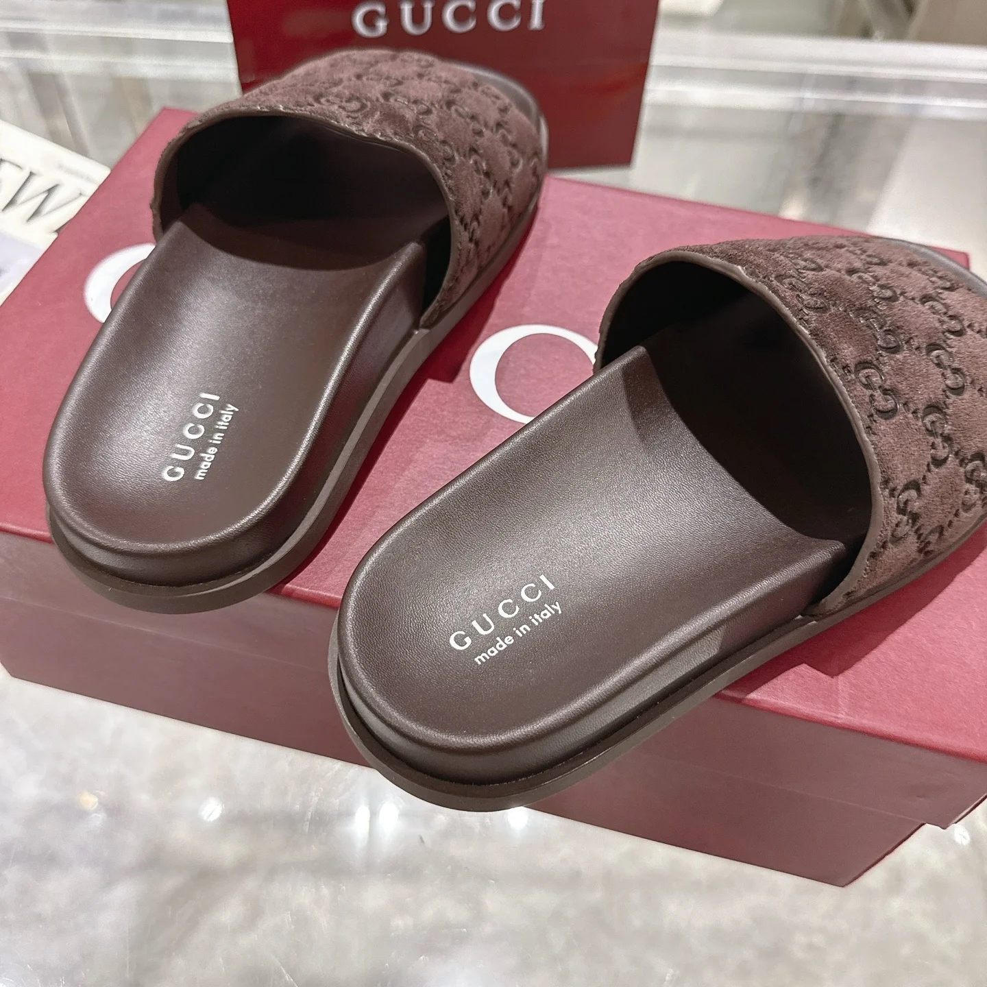GUCCI Sandals Suede Leather Brown EU36-47 A70202609111826 - Image 8