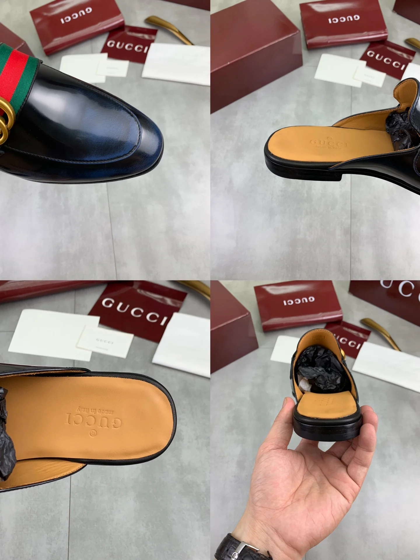GUCCI Slides Black-Gold D20202609110990 - Image 9
