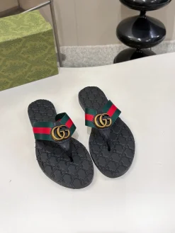 Alternative view of GUCCI Slides Black-Green-Red-Gold B046202609110058