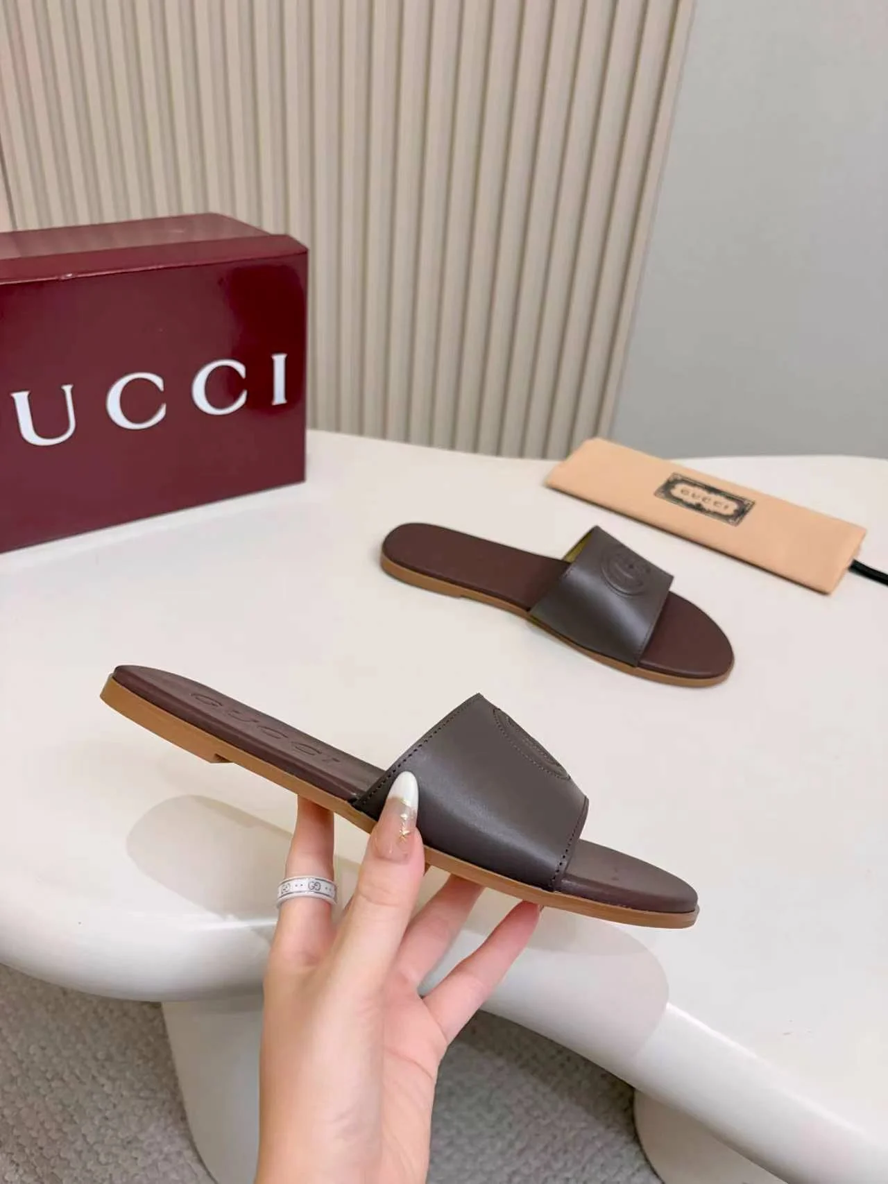 GUCCI Slides Brown EU35-43 A50202609111134 - Image 4
