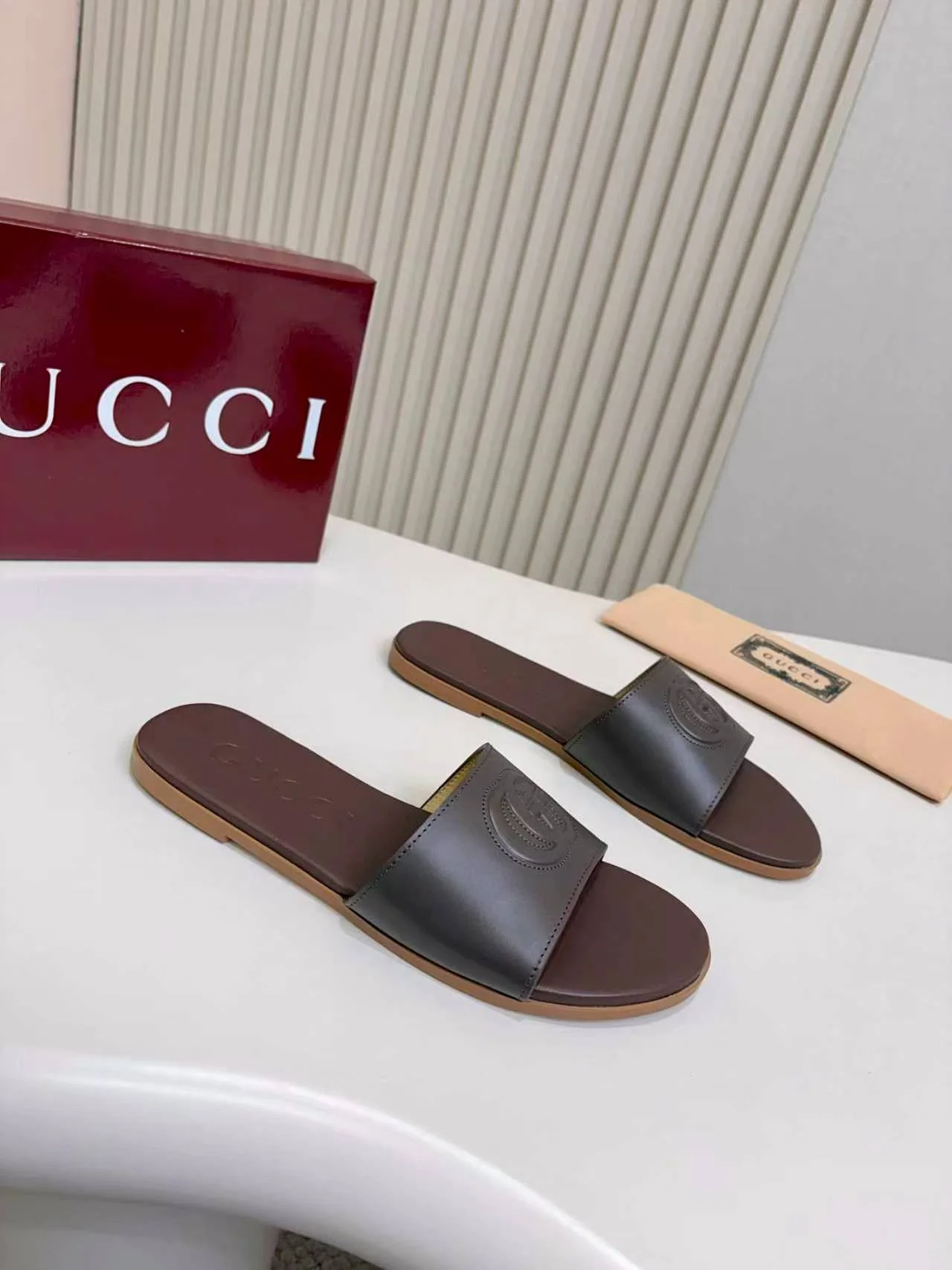 GUCCI Slides Brown EU35-43 A50202609111134 - Image 5