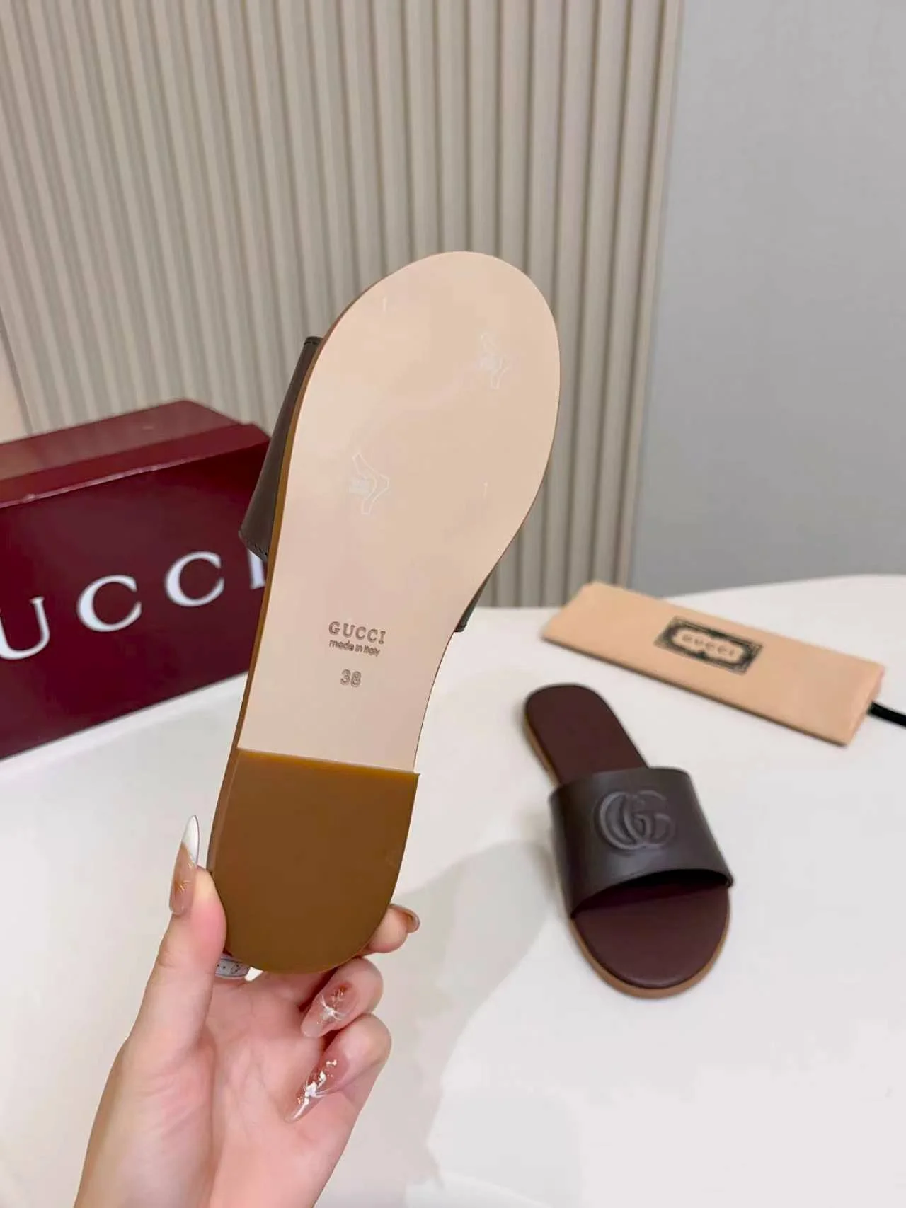 GUCCI Slides Brown EU35-43 A50202609111134 - Image 7
