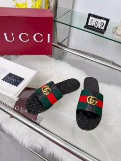 Alternative view of GUCCI Slides Elastic Band Black-Green-Red-Gold EU35-44 A30202609110055