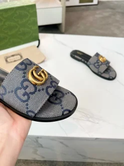 Alternative view of GUCCI Slides Fabric Sheepskin Blue-Gold EU35-42 A40202609111881