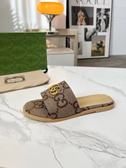 Alternative view of GUCCI Slides Fabric Sheepskin Brown-Gold EU35-42 A40202609111882